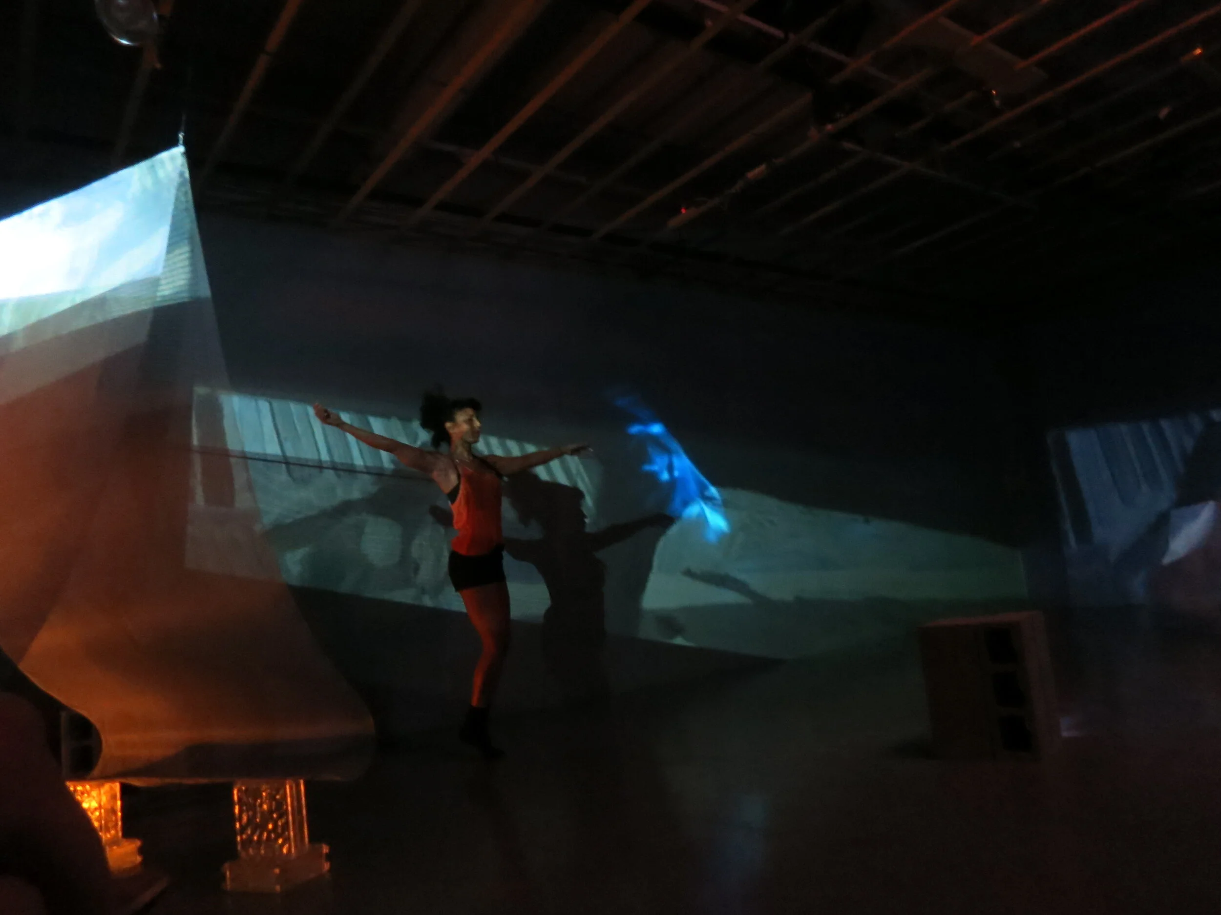  Concept :Jo Wood-Brown and Miriam Parker  Video: Jo Wood-Brown and Miriam Parker  Installation by Jo Wood-Brown  Performance direction by Miriam Parker,  Dancers: Miriam Parker, Julia K. Parker, Patricia Parker  Music by Rob Brown, Kamau Patton, Jea