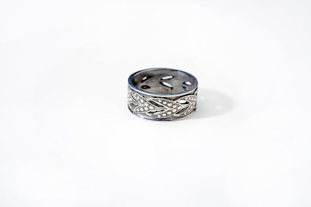 sterling silver ring, ring, vine, detailed ring, silver ring, vine ring