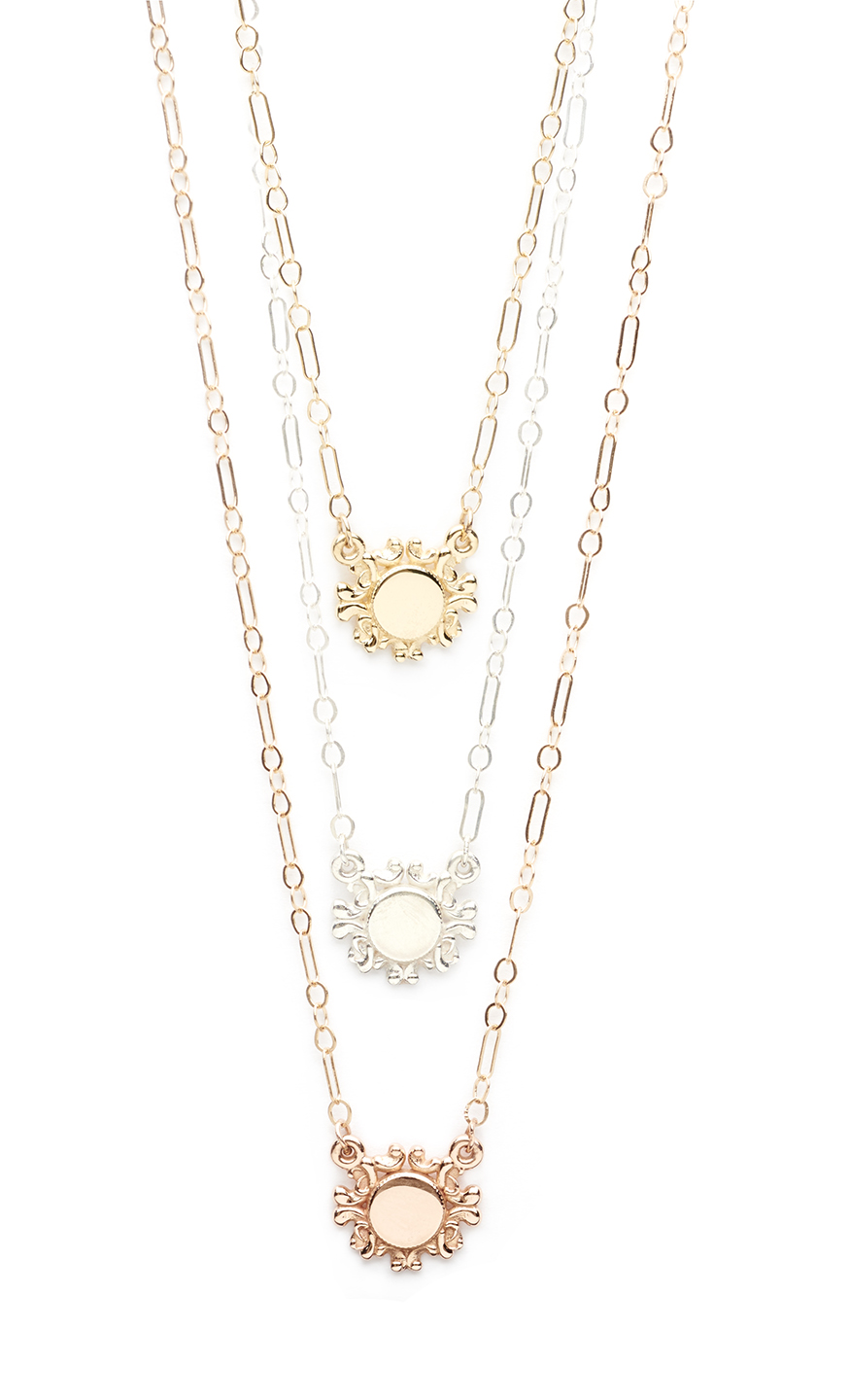 French Necklace:: 14K Gold, Sterling Silver, or 14K Rose Gold,