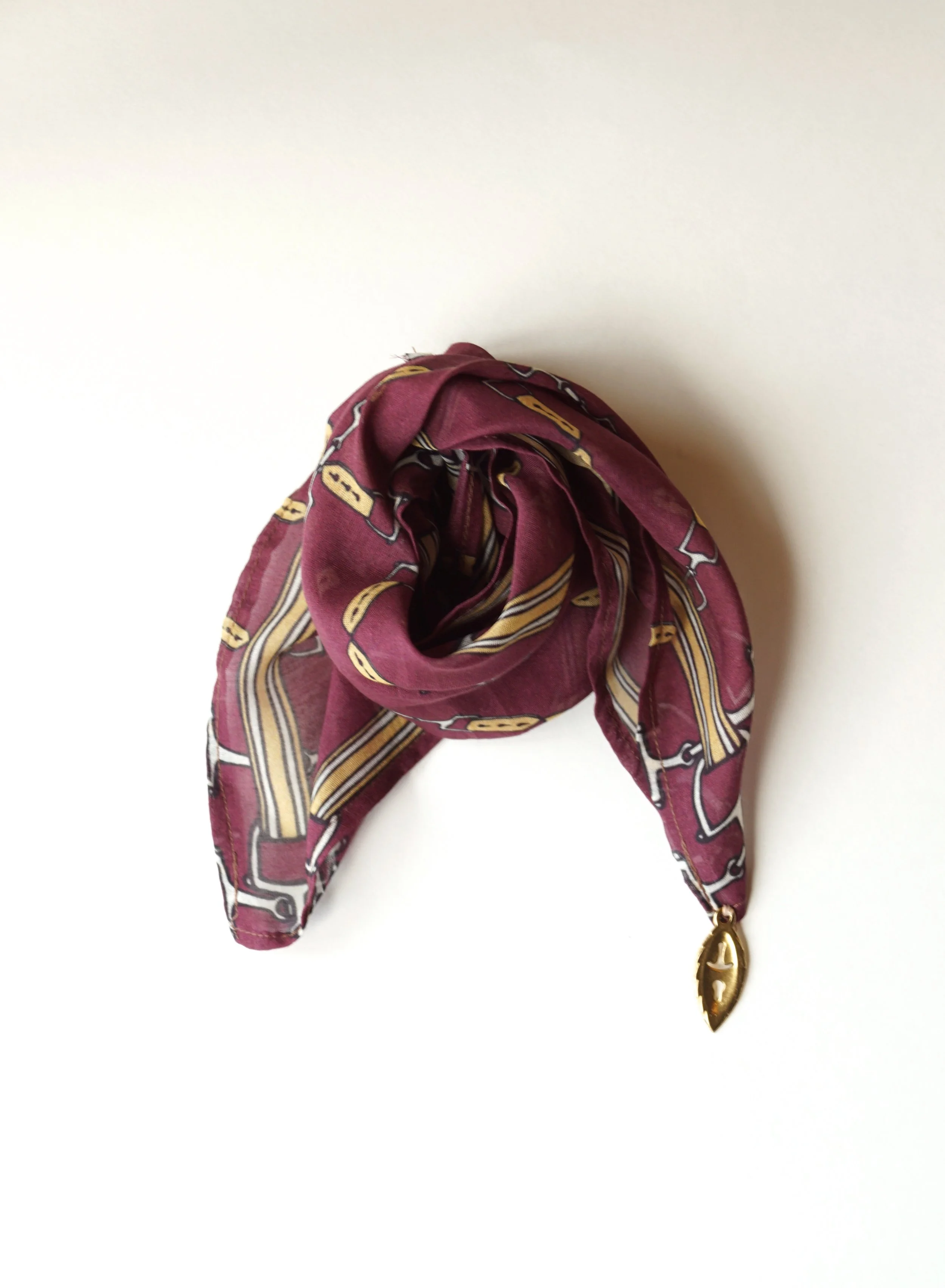 Equestrian Scarf in Crimson, Cotton & Quill, Neckerchief, Neck Bandana, Wrist Bandana, Neck Tie Scarf,