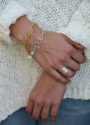 gold and silver bracelet