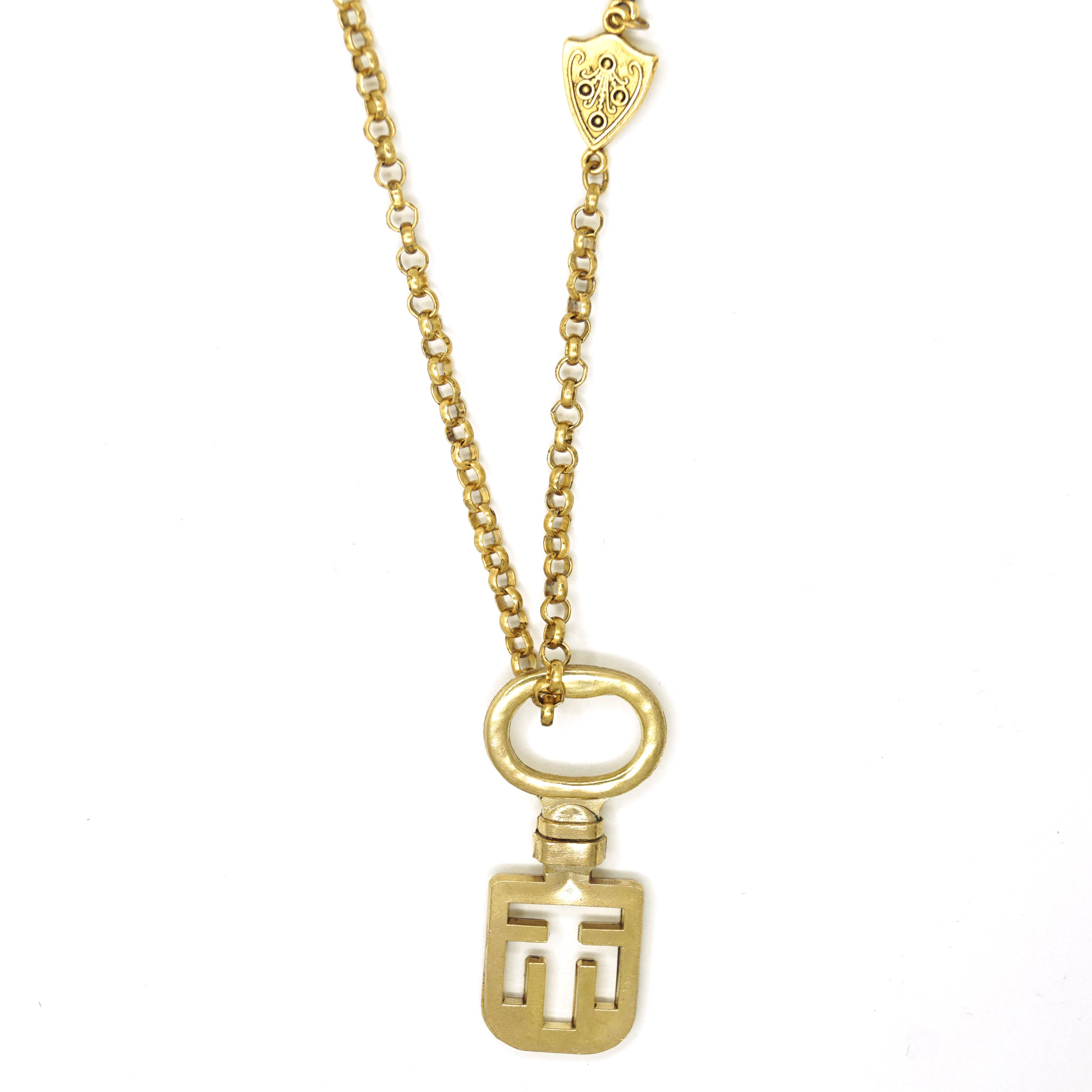 33" Edingurgh Key Necklace, Vintage Key, Gold Key, Key Necklace, Gold Chain, Edinburgh,