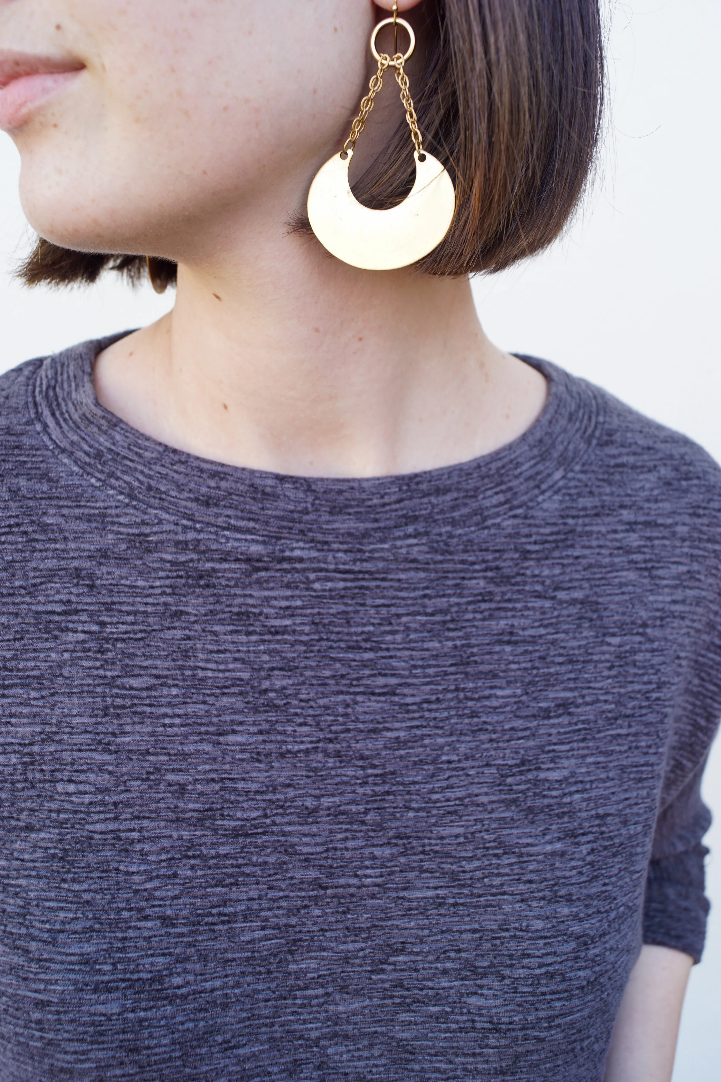 gold plated vintage earring exvoto
