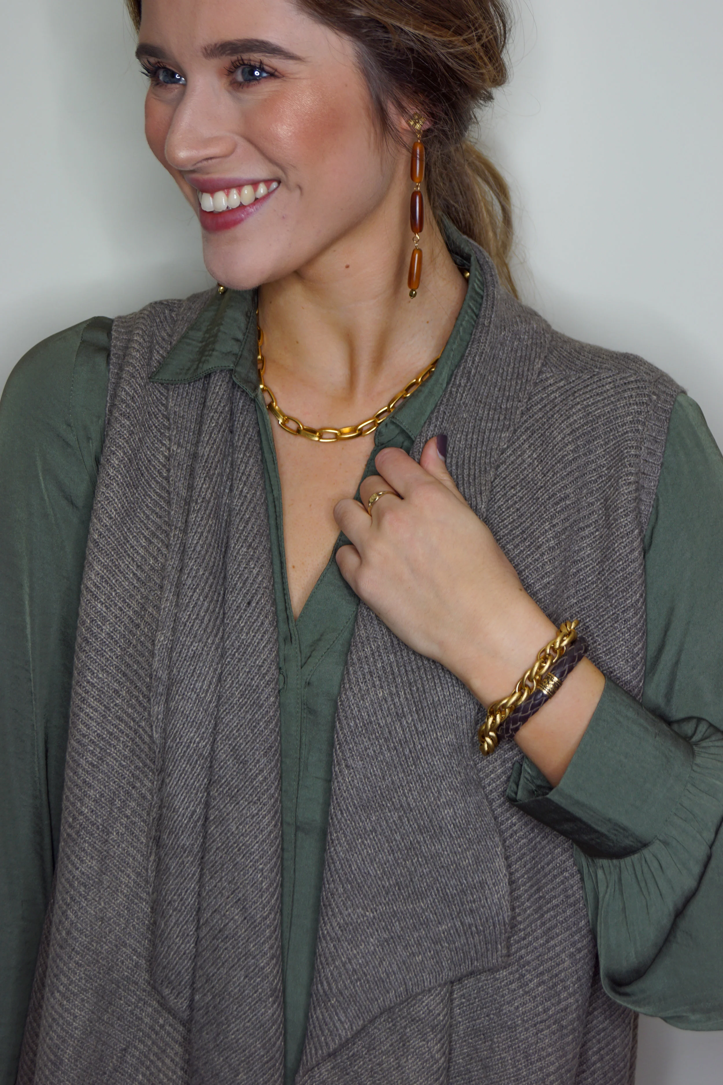 gold plated short vintage necklace exvoto ex voto