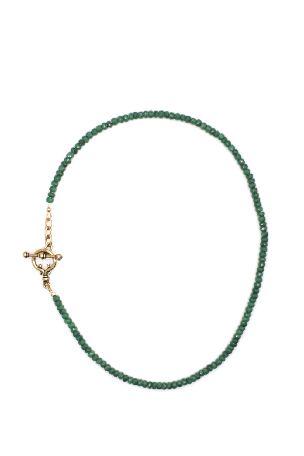 18" Emerald Precious Stone Necklace