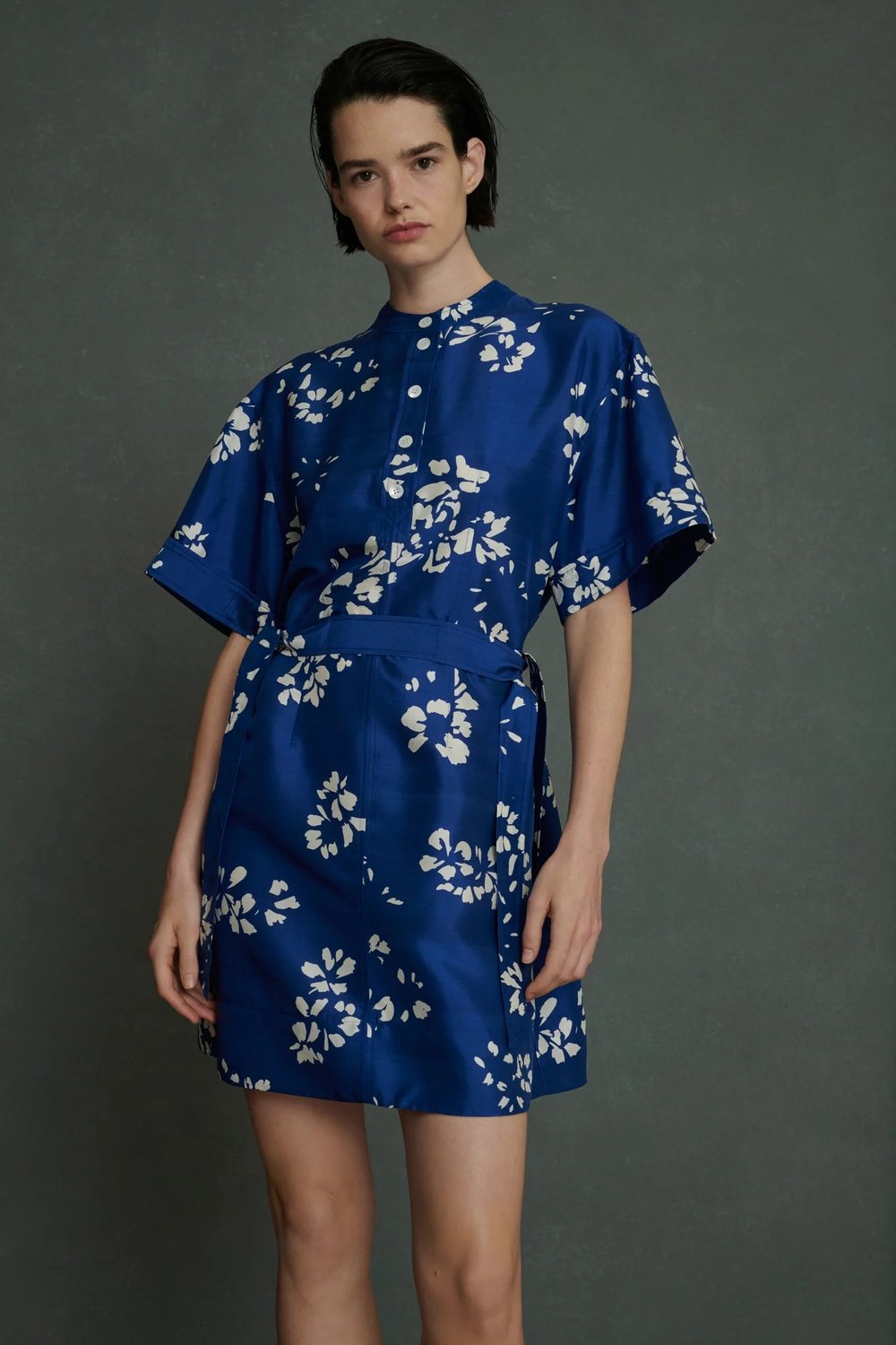 Wanda Dress in Silk Blue Floral from Soeur