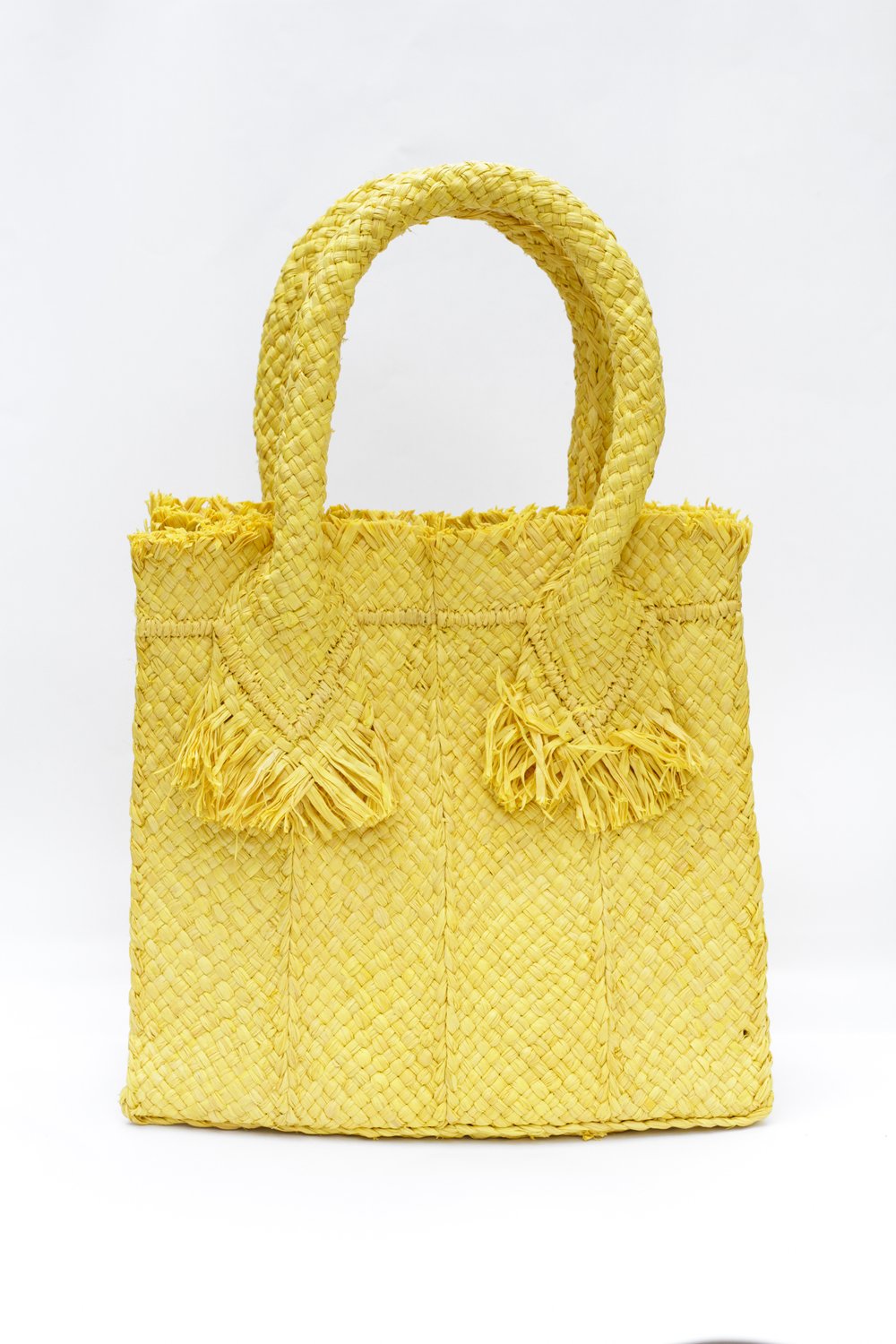 Gisele Raffia Bag in Citron from Sans Arcidet
