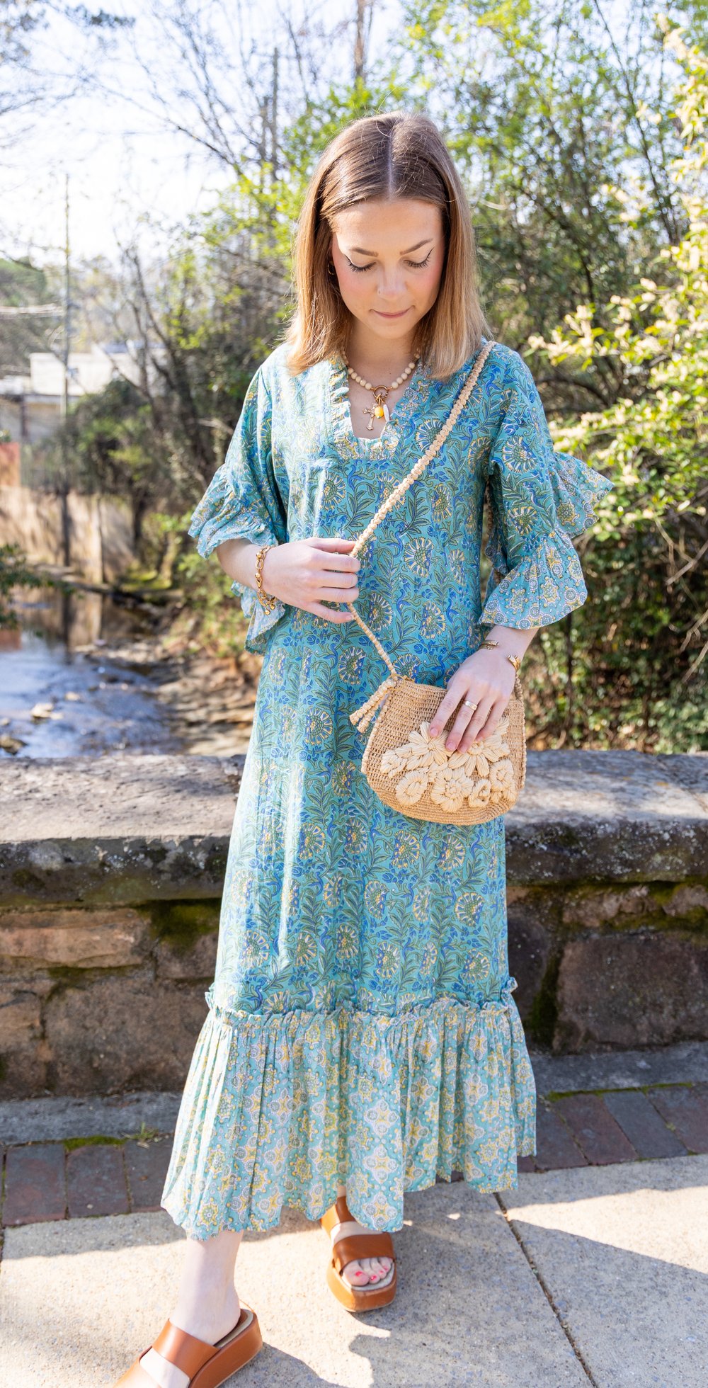 Soleil Dress in Green Combo from Fitzroy & Willa