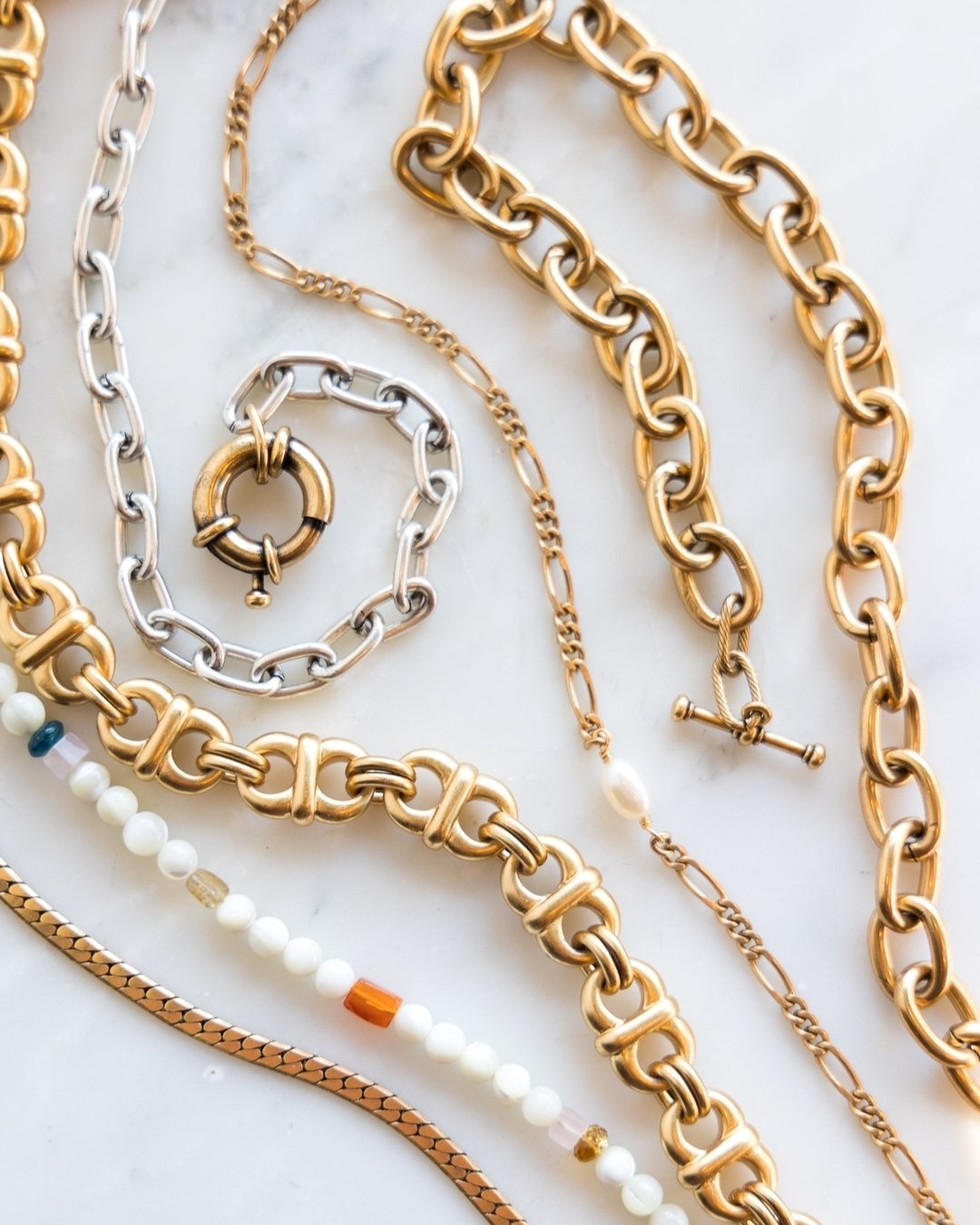 Chains and charms 🤍
Vintage chain and semi-precious stones have been key features of ExVoto since we began with jewelry in 2009.

I never settle for boring or average chain! I scour shelves upon shelves of vintage chain to uncover the forgotten beau