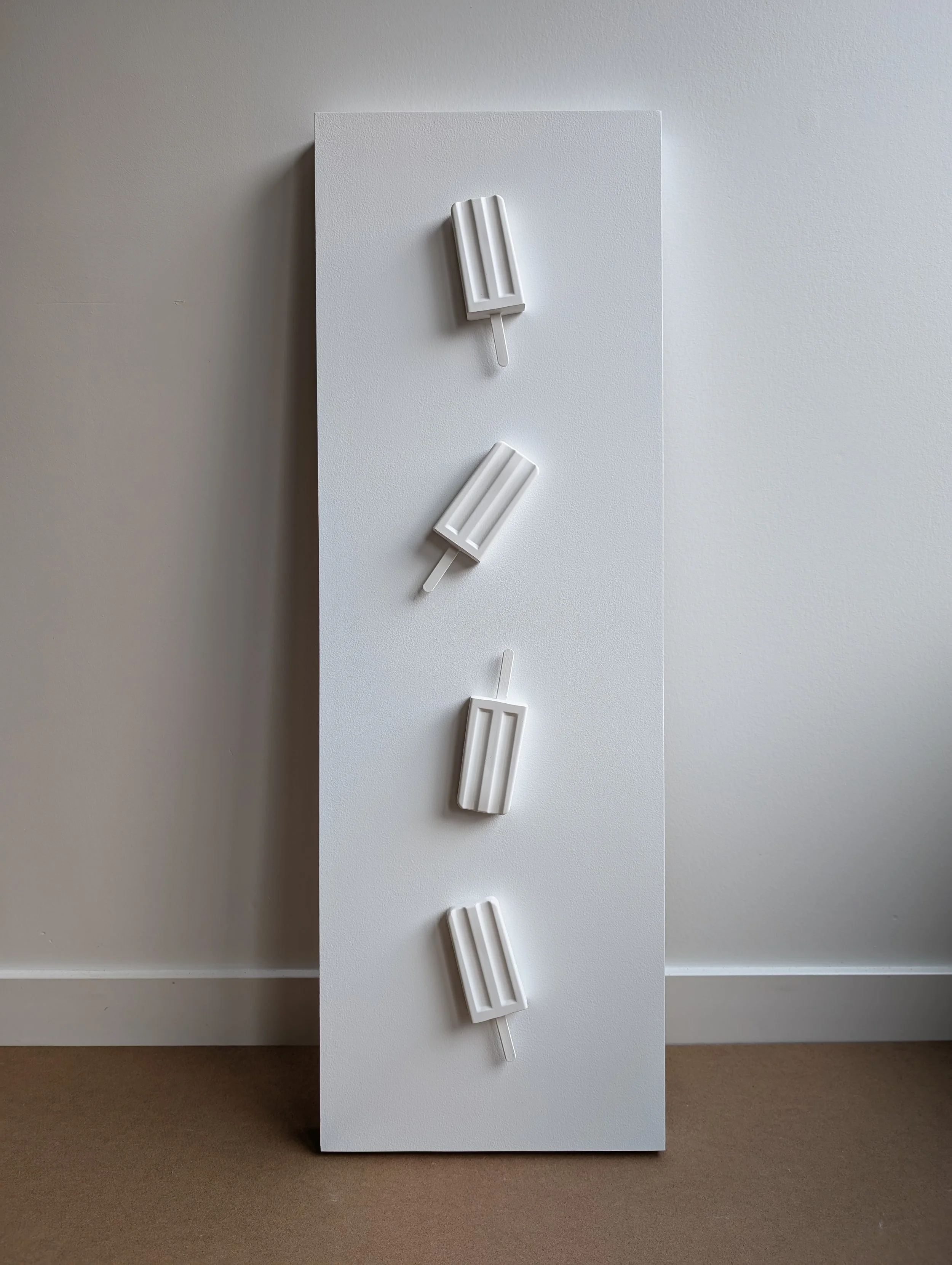 Falling Popsicles in White: Cantaloupe