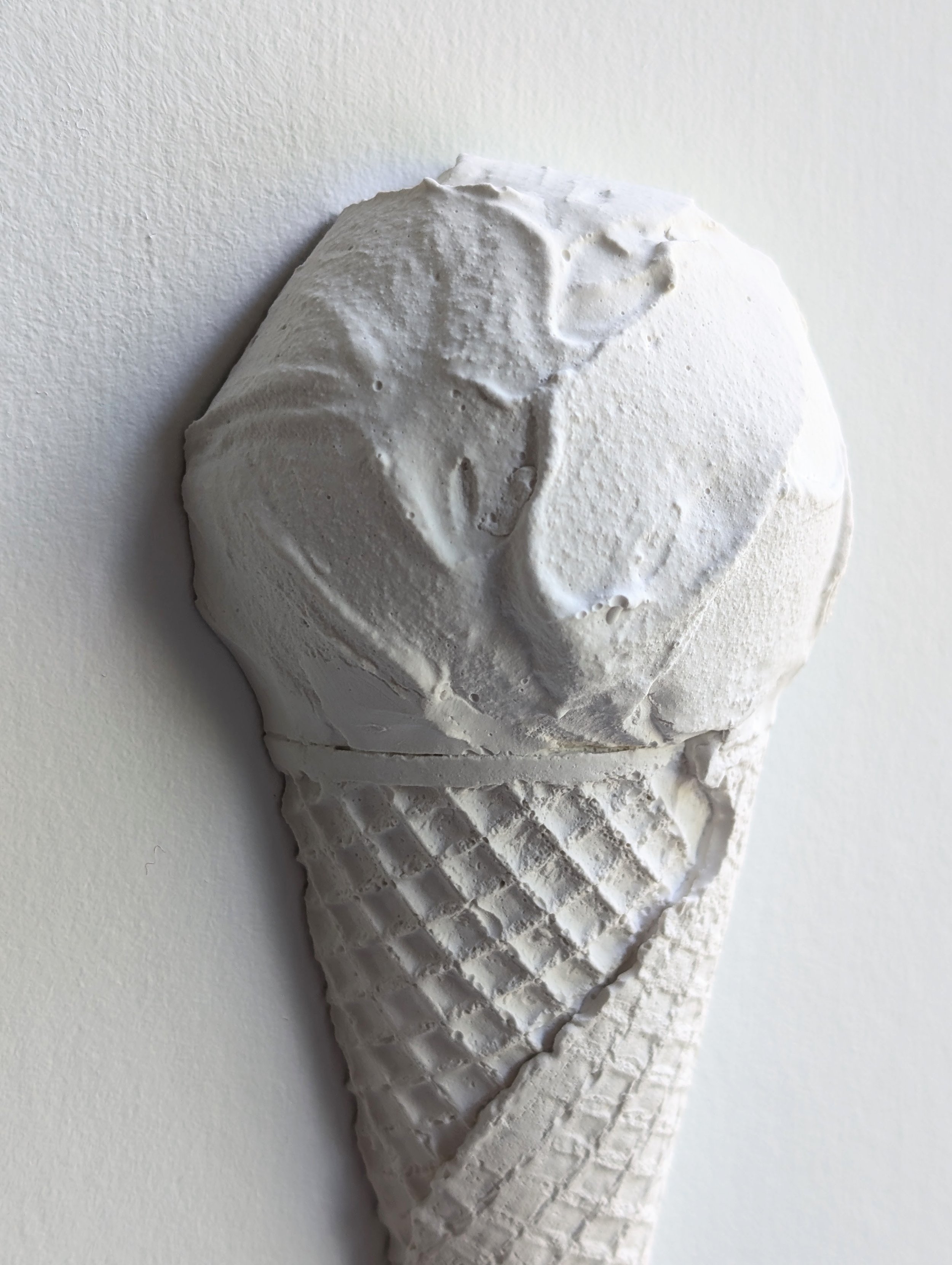Close up details of ice cream texture. Wall sculpture artwork created by Lindsay Cohen in Vancouver, BC.