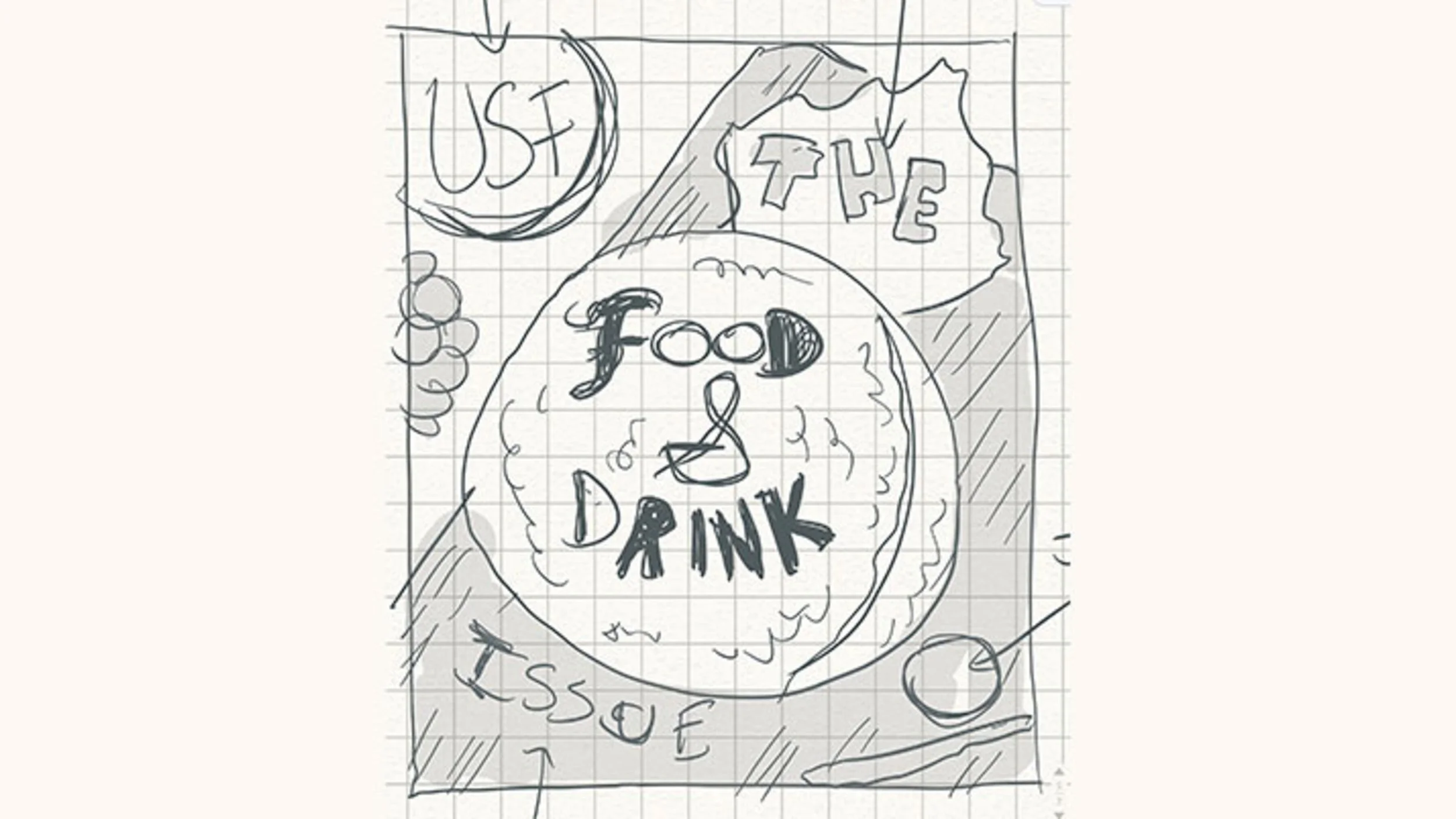  The initial sketch for the cover. 