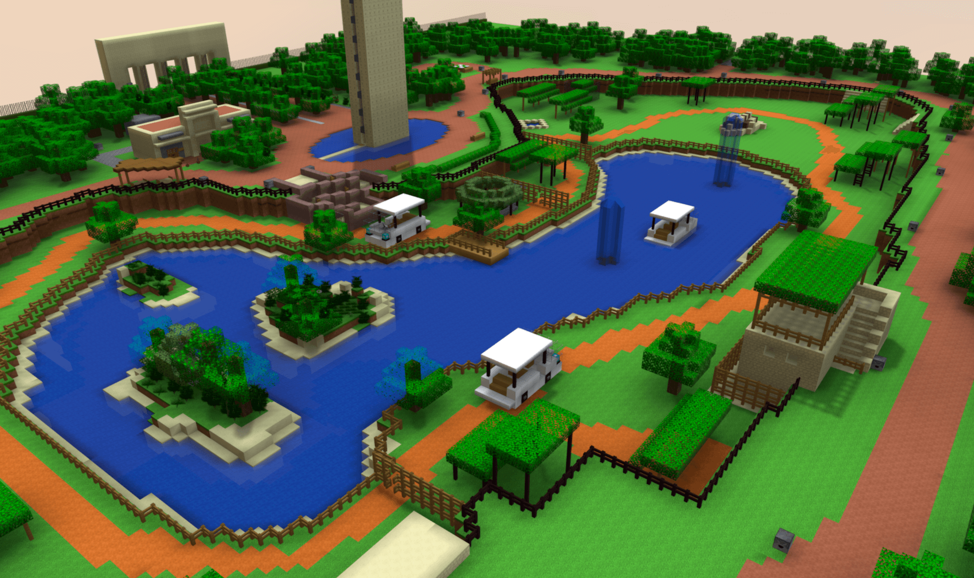    3D Minecraft Model of Parque Animaya, Merida   