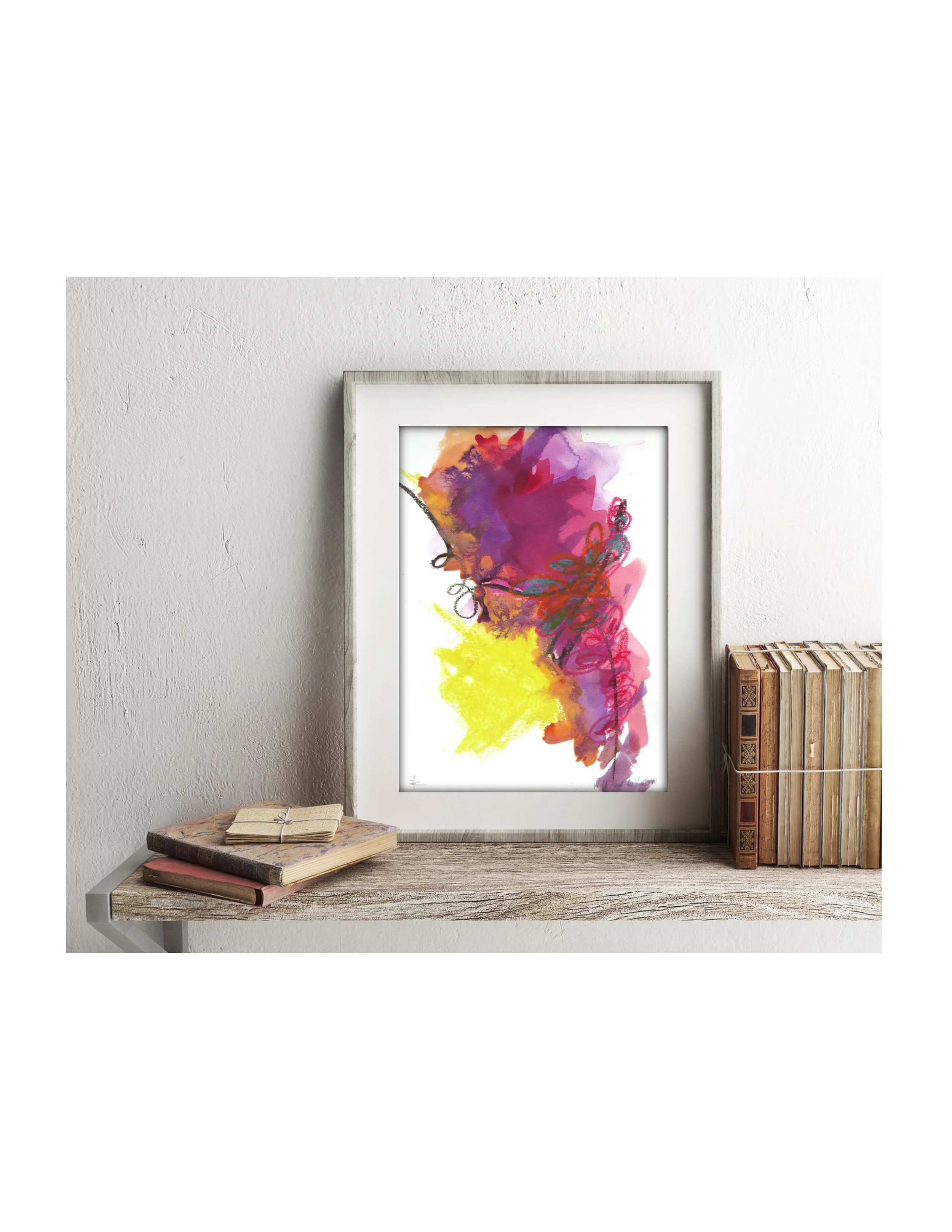 Wild About the Vine 17 Wood Frame by books on shelf ss.jpg