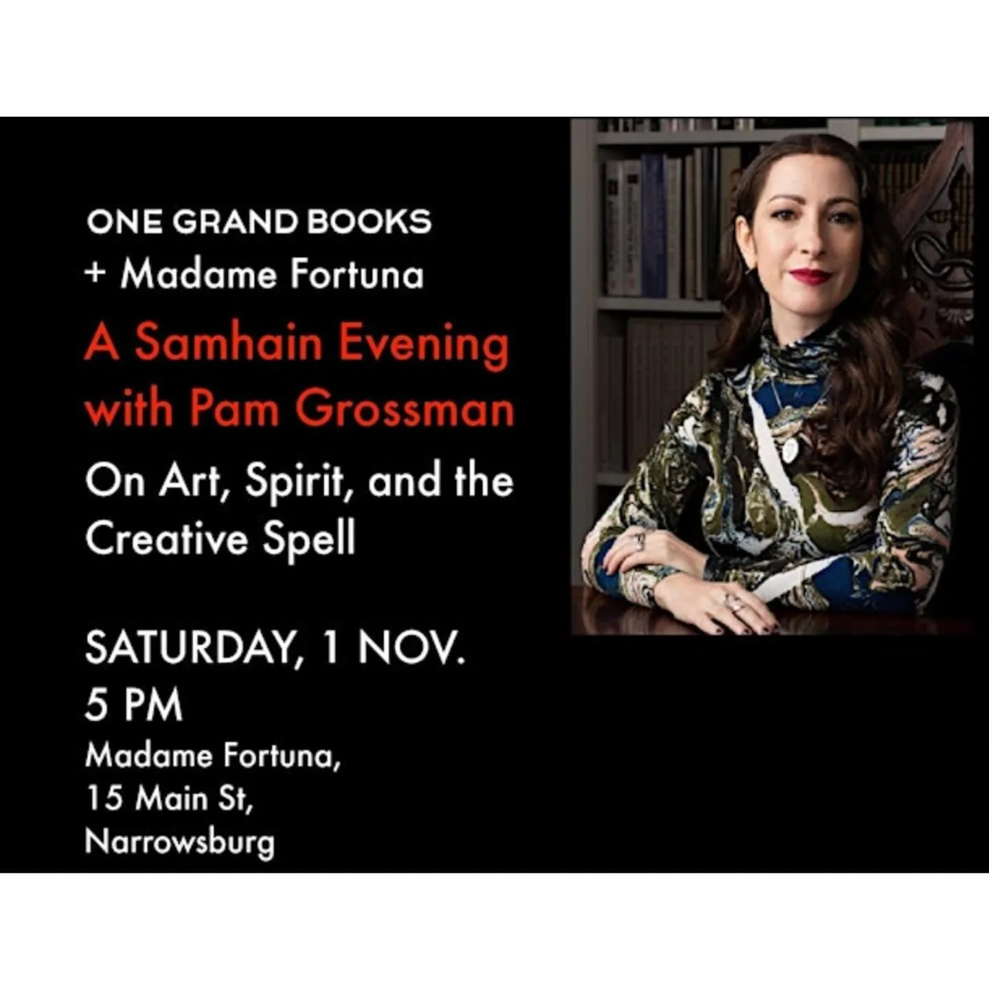 Next up on my MAGIC MAKER book tour: 
Nov 1 (Samhain!) in Narrowsburg, NY at @madamefortuna w/ @onegrandbooks’s @megthomann. Bring something for our creative ancestors altar! 
Nov 12 in LA at @philosophical_research_society w/ @thelibraryofes