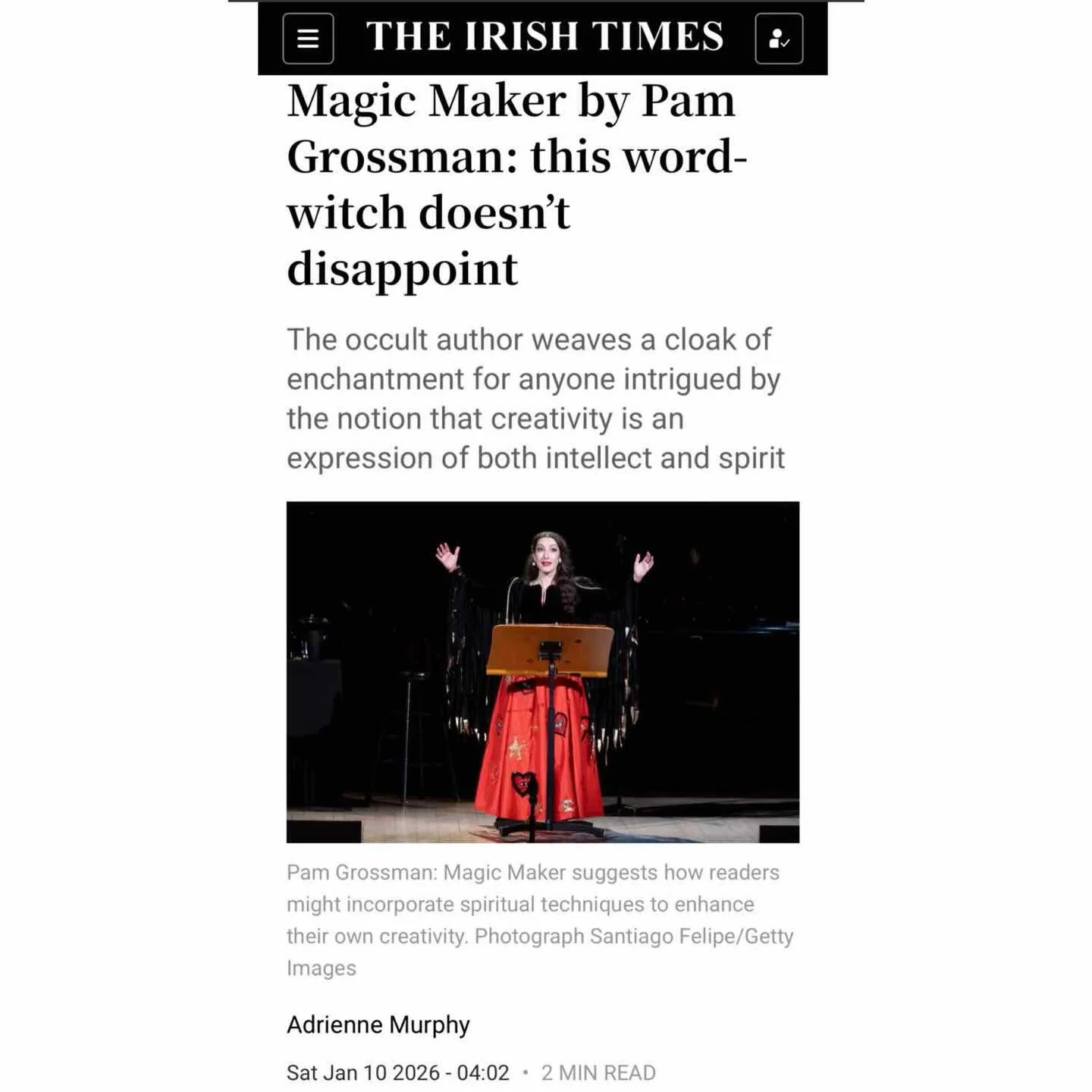 I guess I need to finally visit Ireland?! Thank you to #AdrienneMurphy and @irishtimesnews for this very lovely MAGIC MAKER review ✨💚✨