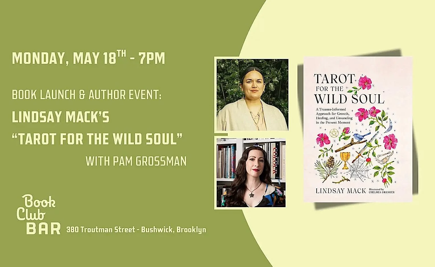 My convo with @wildsoulhealing at @bookclubbar Brooklyn on May 18 in celebration of their BEAUTEOUS new book is now SOLD OUT. But do not lament! You can still A) join the waitlist at the 🔗 in my 🅱️👁️⭕️ and B) listen to my upcoming @witchwavepod ep