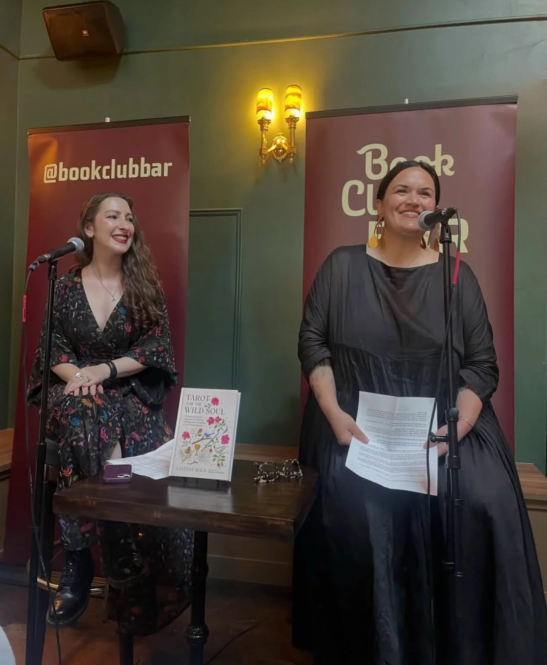 It was a great pleasure helping @wildsoulhealing celebrate her beauteous new book, Tarot for the Wild Soul, which you ALL should read. And a double treat to learn that this was the inaugural author event at @bookclubbar&rsquo;s glorious new Bushwick 