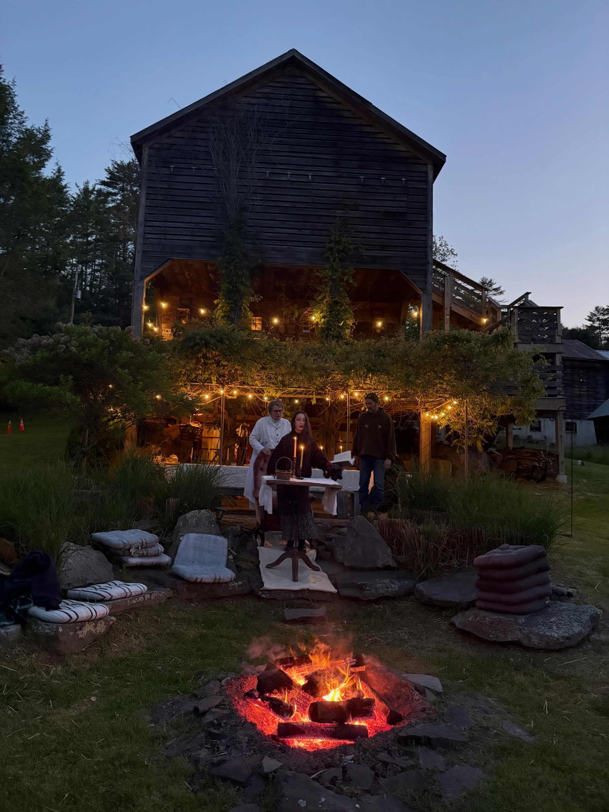 The dreamiest blue moon ritual evening with the dreamiest of folks. Thank you to @mildredslane, J. Morgan Puett, and the intrepid lunar pilgrims for joining me in the moonbeams and firelight last night. 🔵🌕💙💛