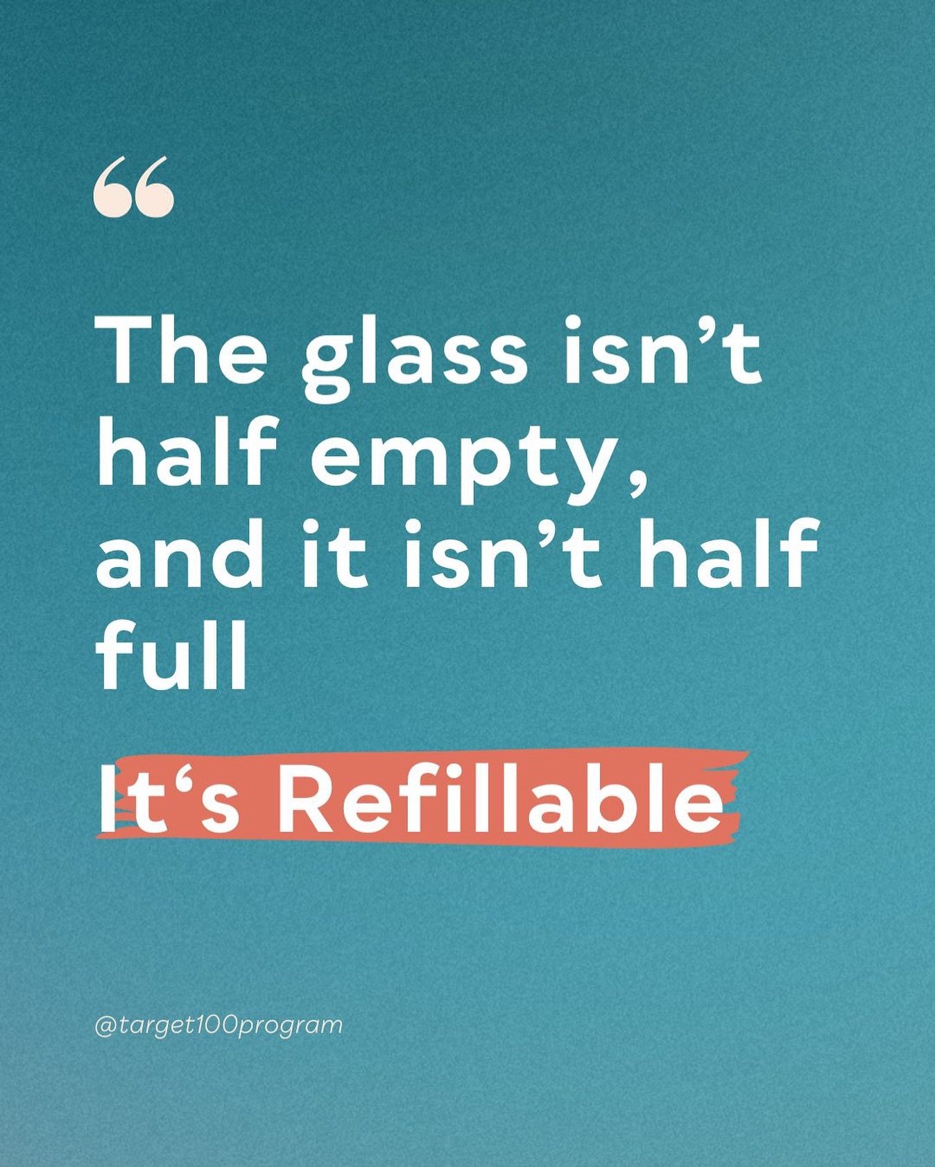 You have the power to refill your glass! 💪

In the journey toward lasting wellness, how we view our challenges and opportunities is essential. Instead of seeing limitations or setbacks as a half-empty glass, let&rsquo;s embrace the idea that it&rsqu