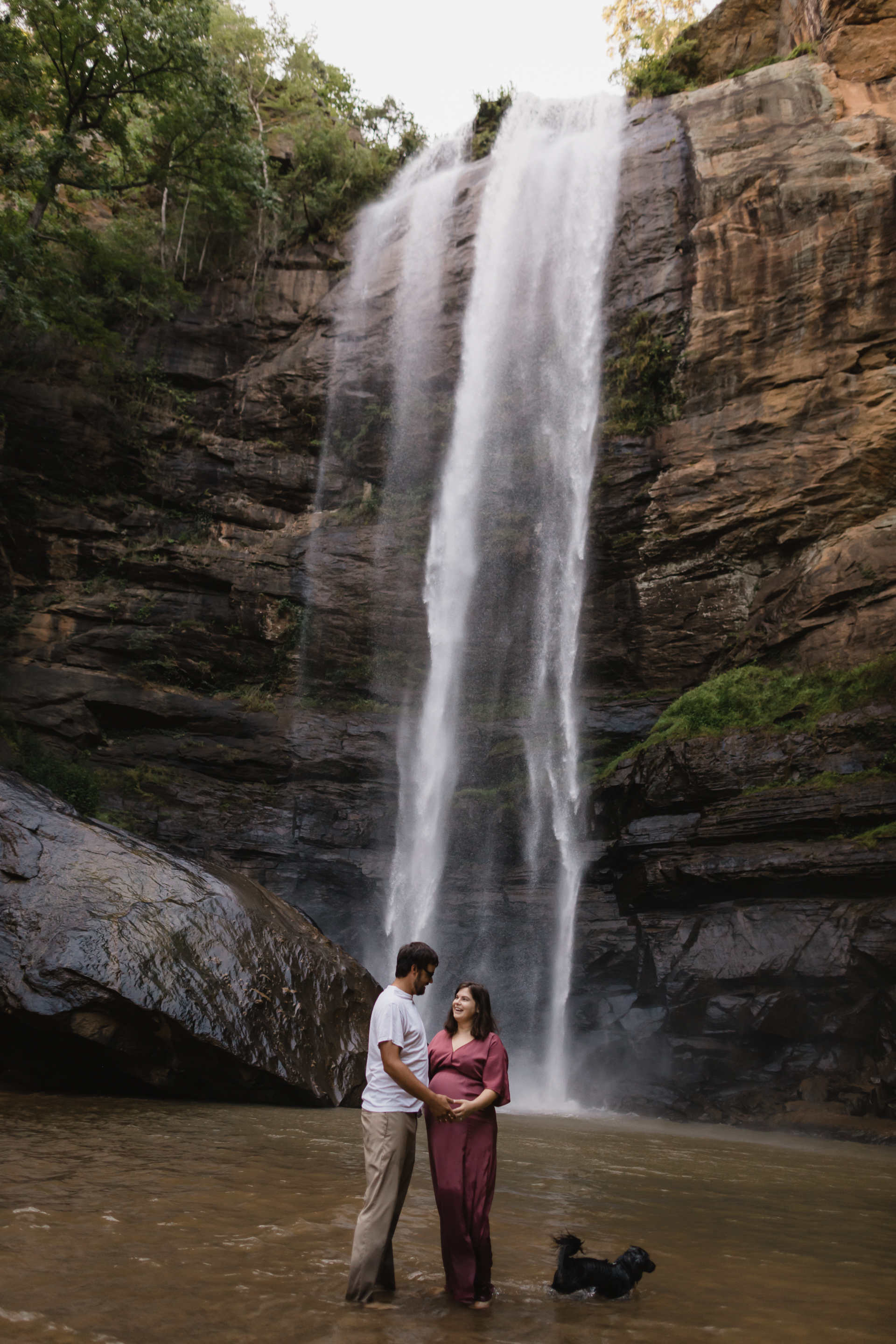 Toccoa Falls Waterfall Maternity Session North Georgia Mountains