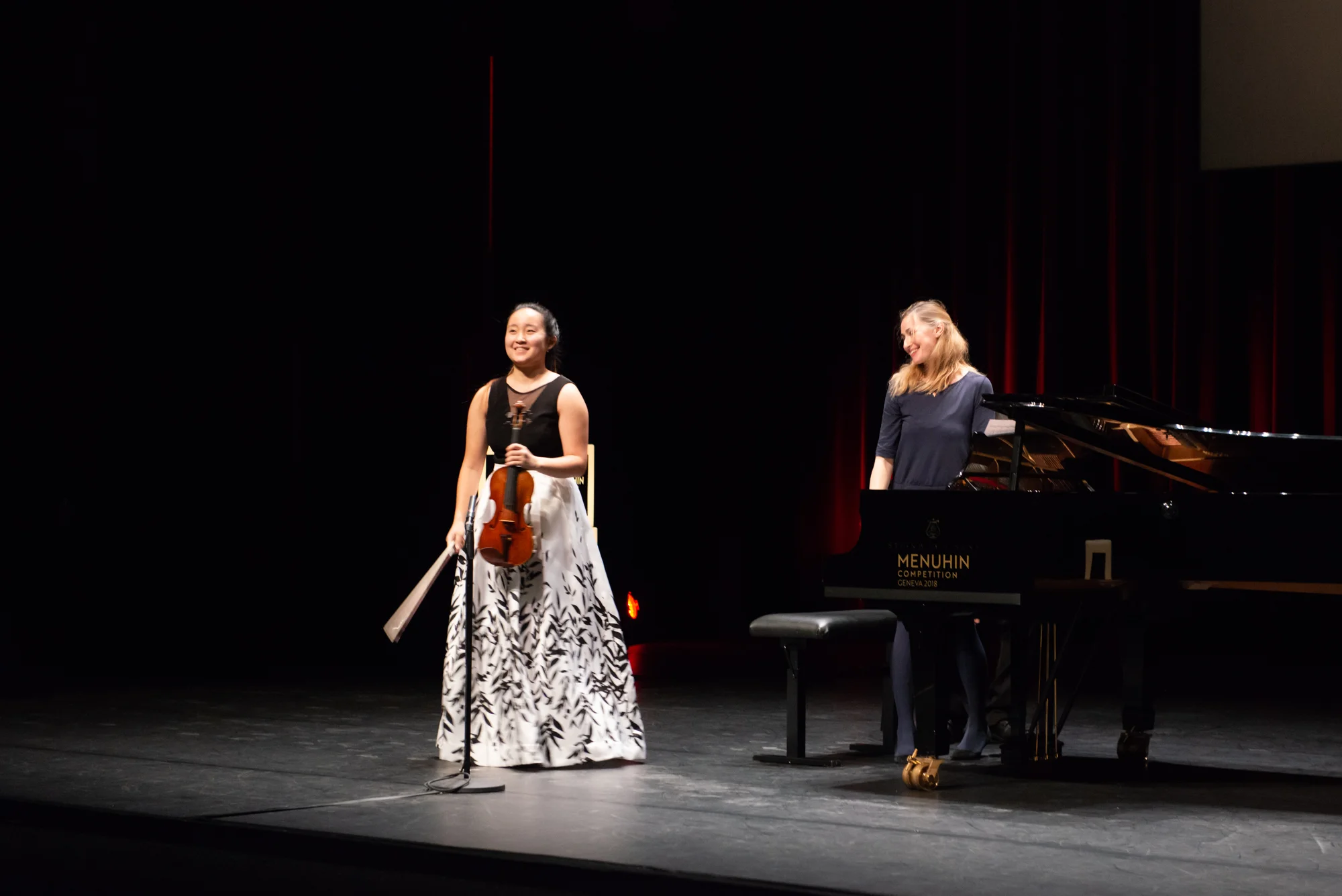 Christina Nam, Violinist Nicola Eimer, Pianist Menuhin Competition, Geneva, Switzerland 2018 Olivier Miche Photography