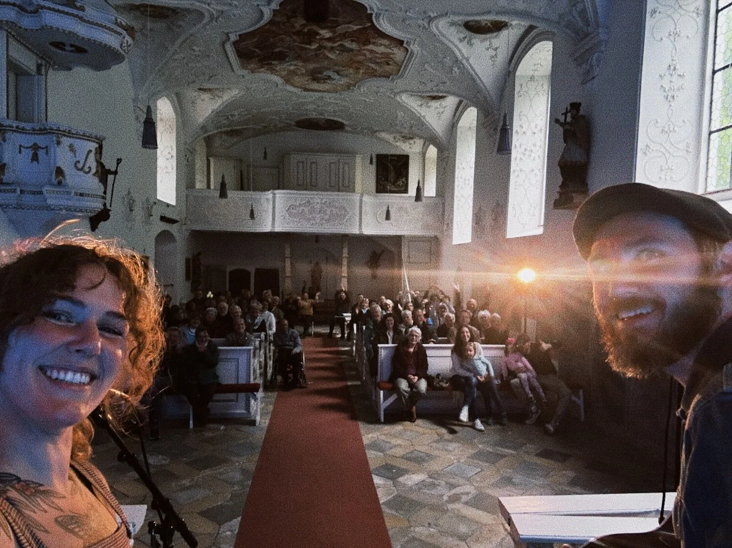 Getting really spoiled by crazy cool venues like this 500 year old church at @schlossblumenthal 🤩

#folkmusic #tourlife #travel #americana
