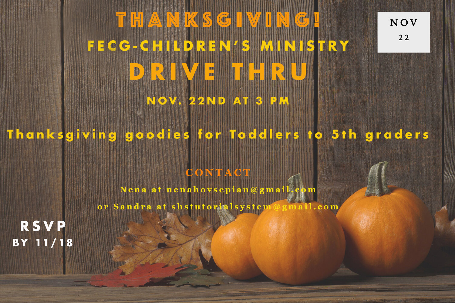MVLS Thanksgiving Scavenger Hunt Food Drive — Mountain View Lutheran Church  and School