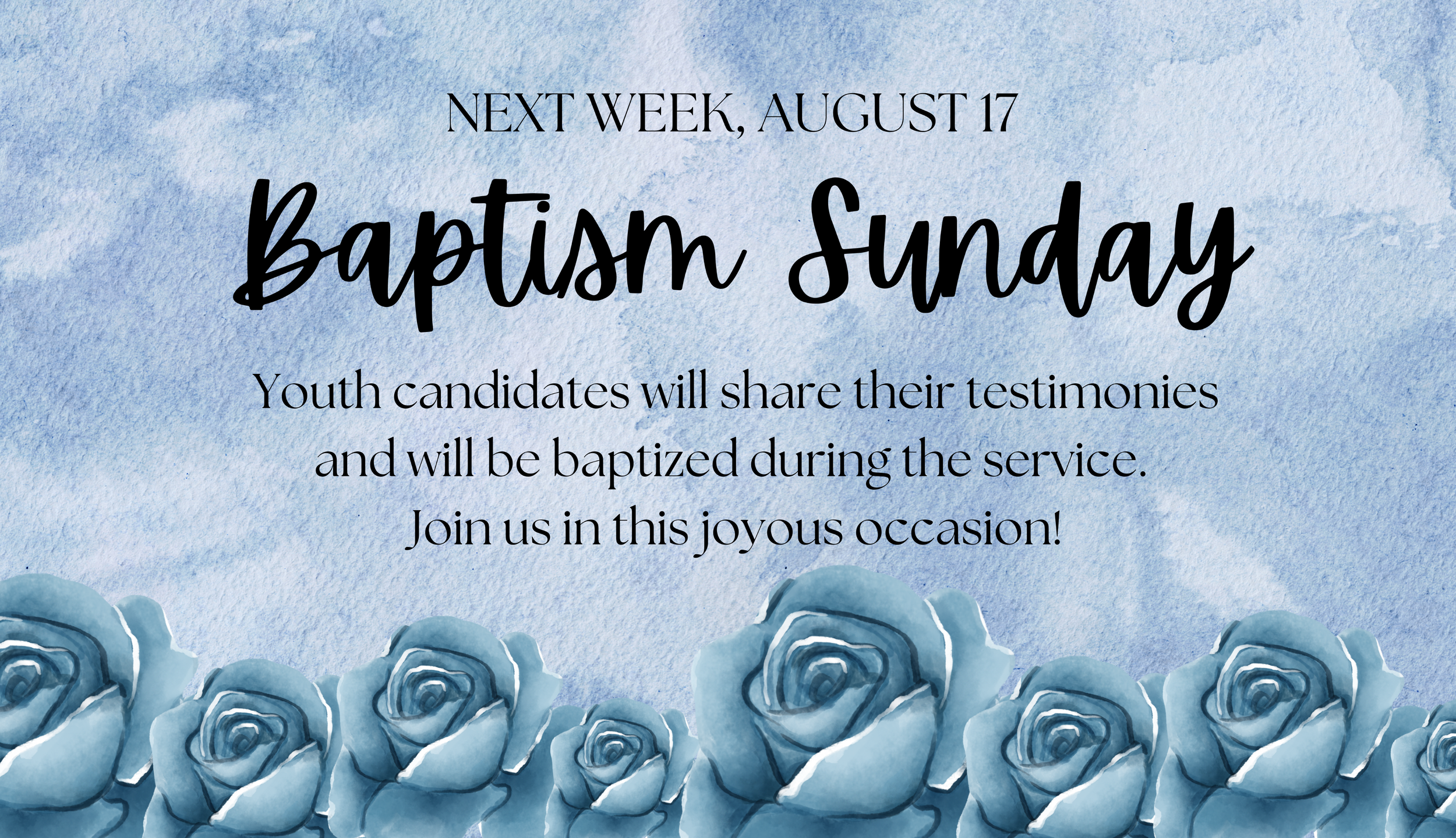 Baptism Sunday