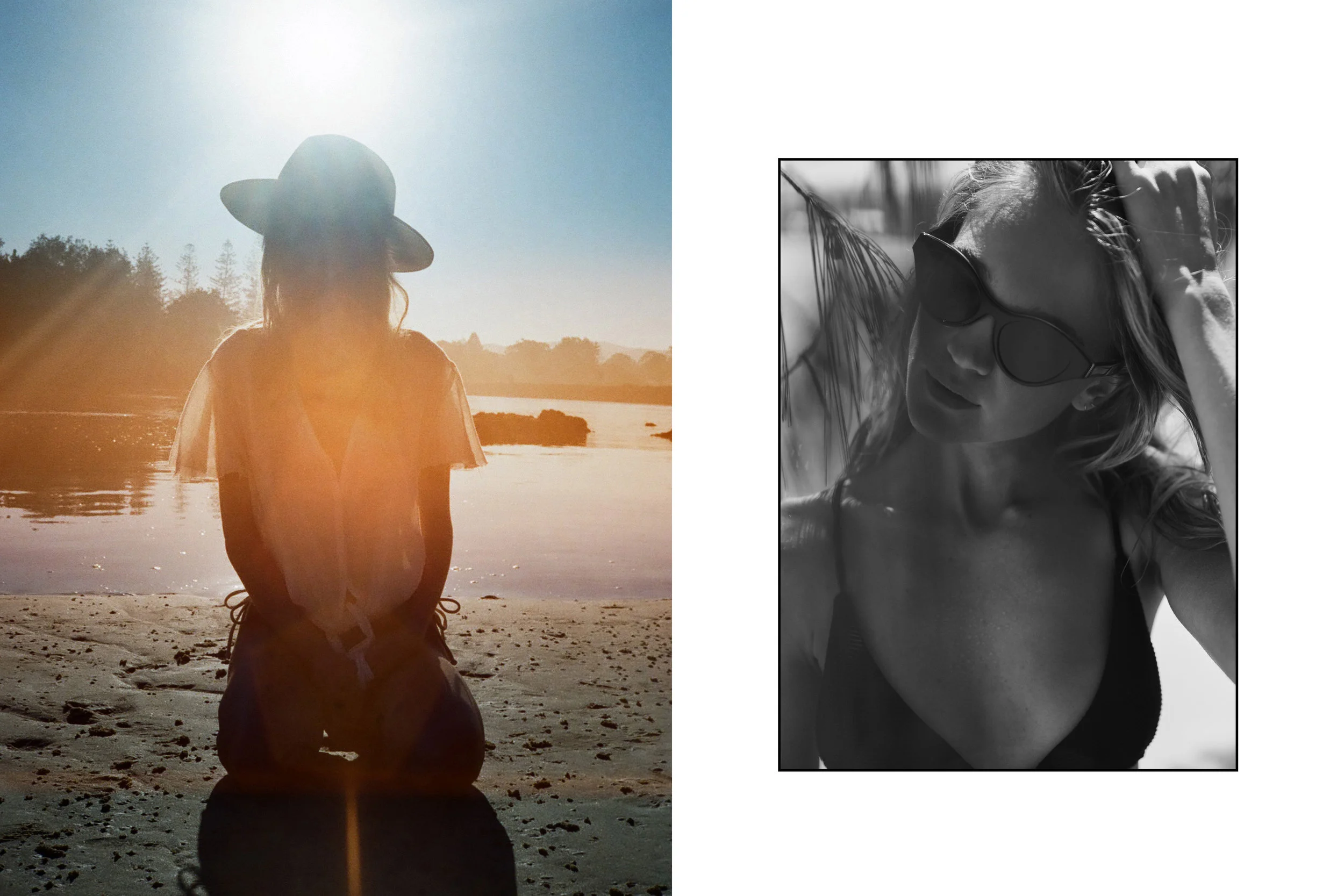 Left: Bikini - San Taylor, Top - Rue Stiic, Hat - Fallen Broken Street. Right: Bikini - San Taylor, Sunglasses - Sabre