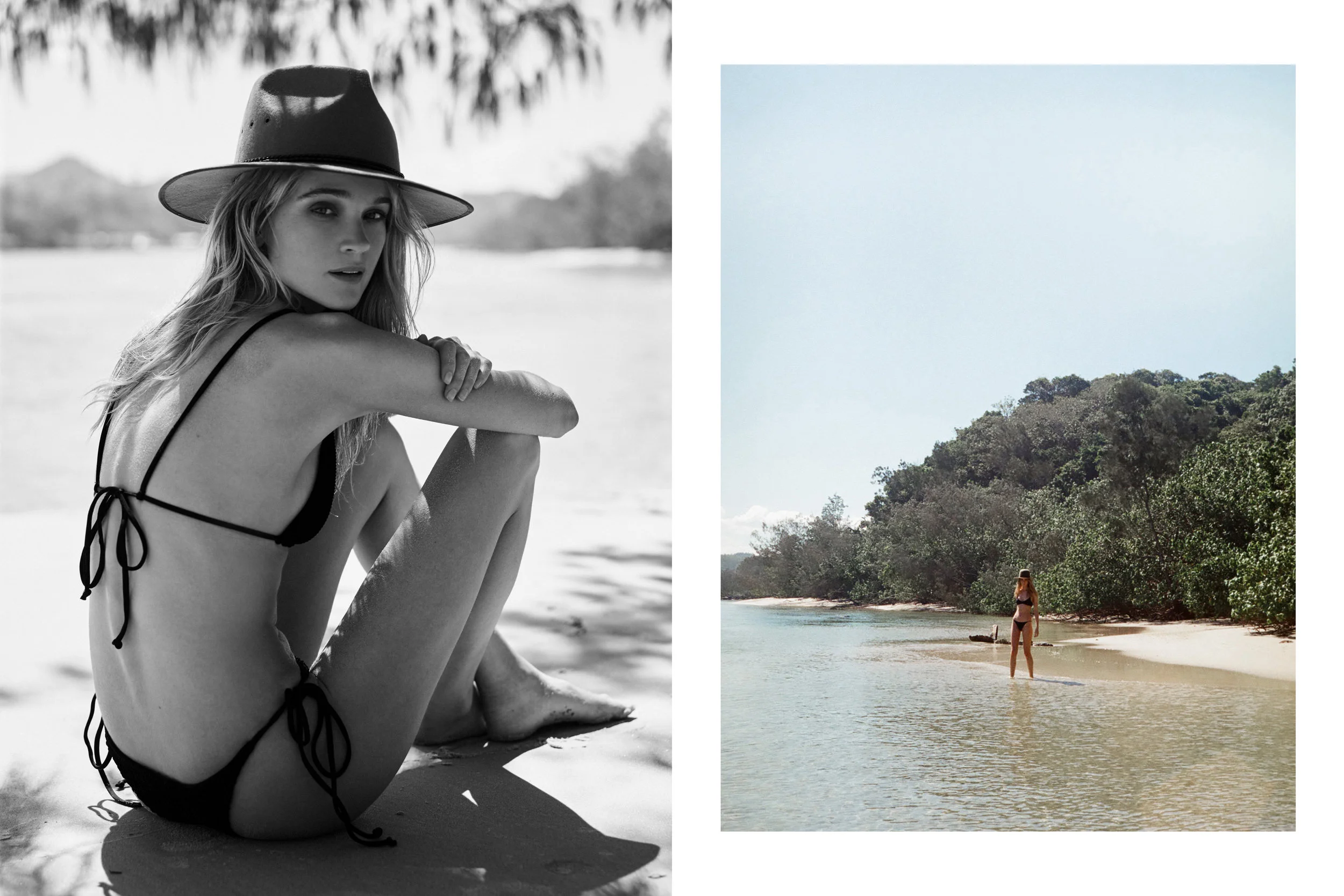 Left - Bikini - San Taylor, Hat - Fallen Broken St. Right: Bikini - Afends, Hat - Fallen Broken St.