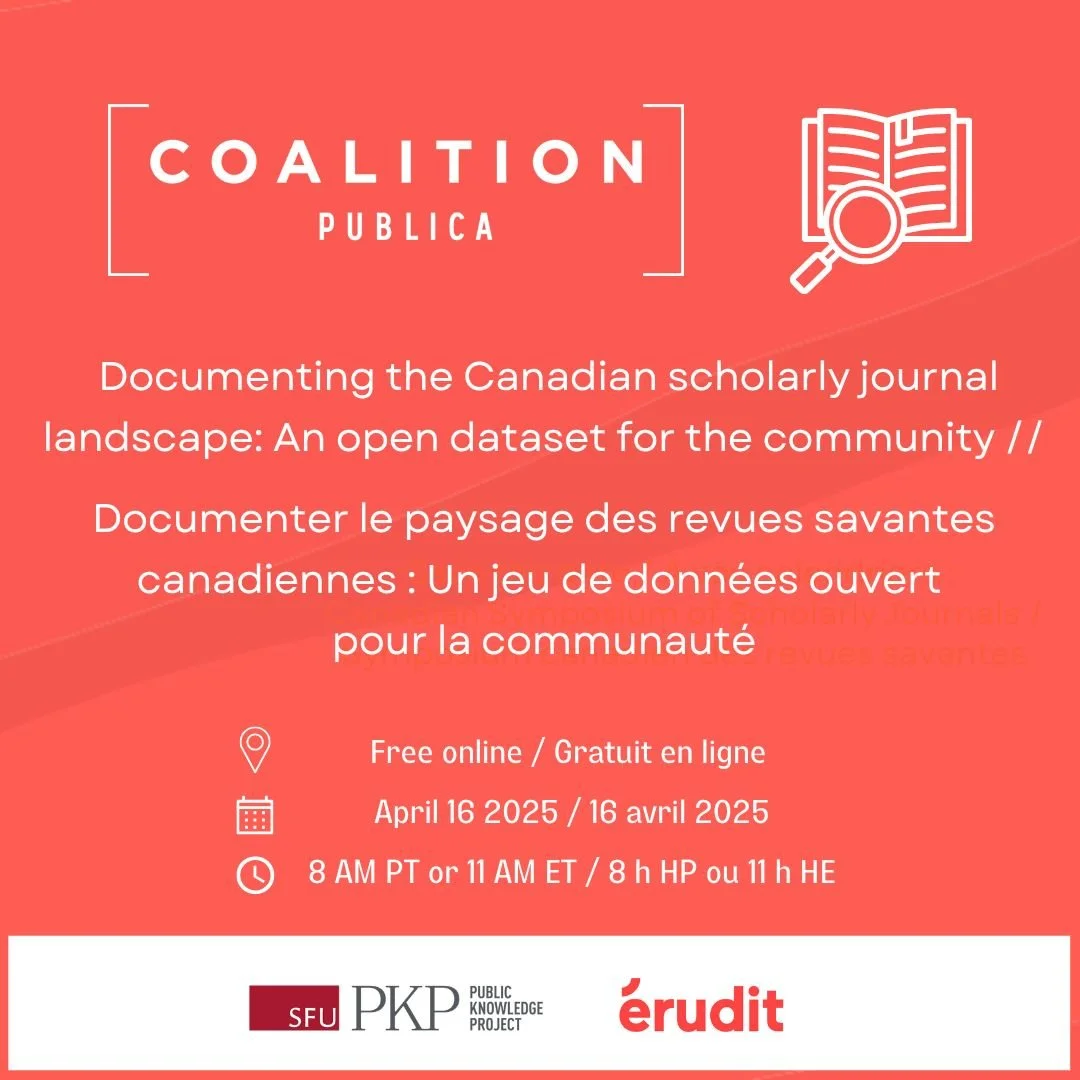 Documenting the Canadian Scholarly Journal Landscape // Documenter le paysage des revues savantes canadiennes