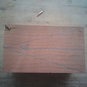 2. A block of cherrywood has been marked out with a 30 degree wedge