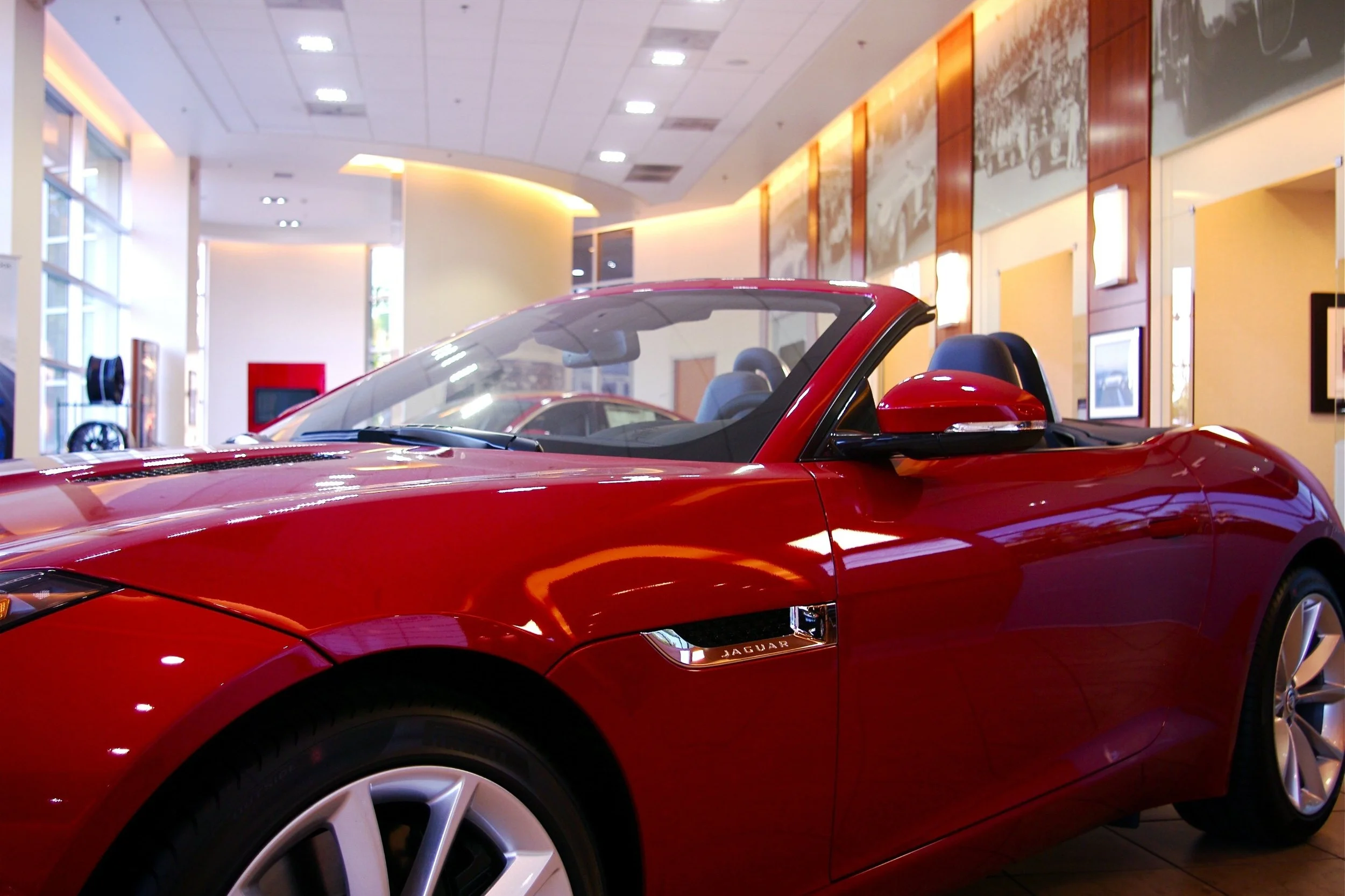 LED lighting retrofit of dealer showroom.