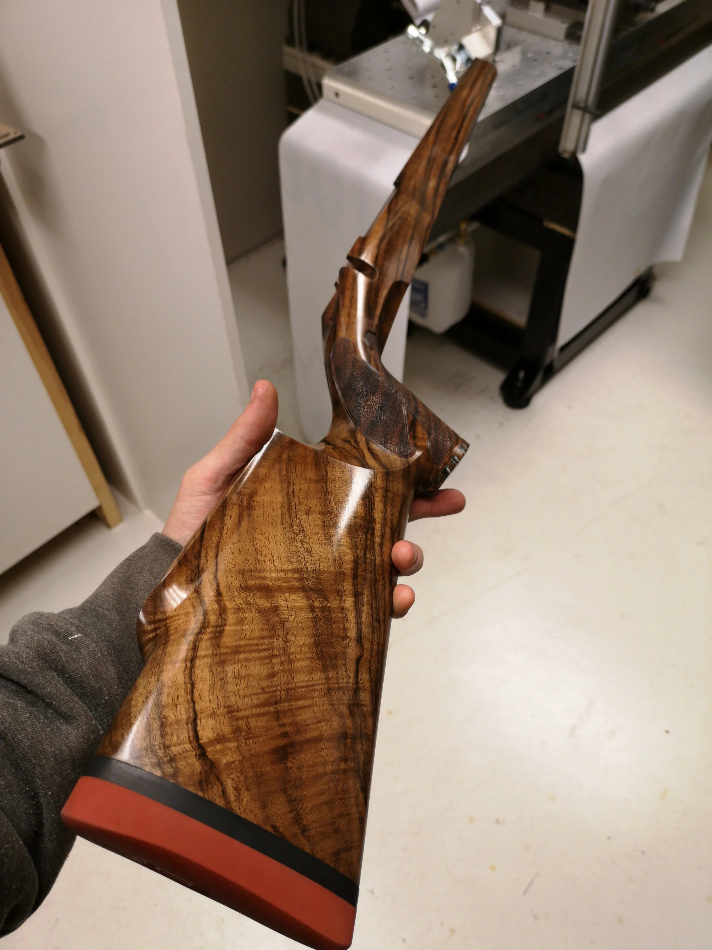 Turkish Walnut With Gloss oil finish and stippling
