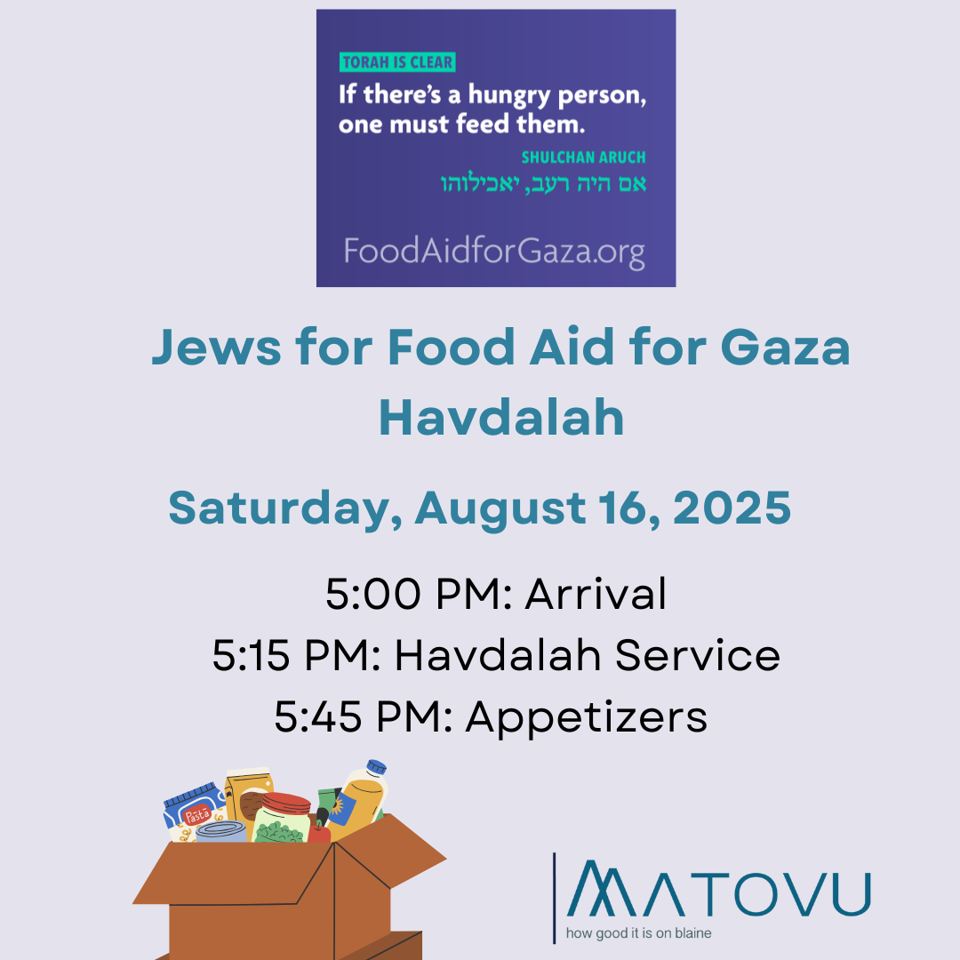 Jews for Food Aid for Gaza Havdalah