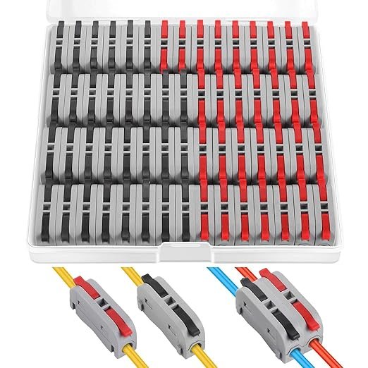 60 pcs XHF Black&Red Conductor Compact Connectors Lever Connectors Nuts-1.jpg