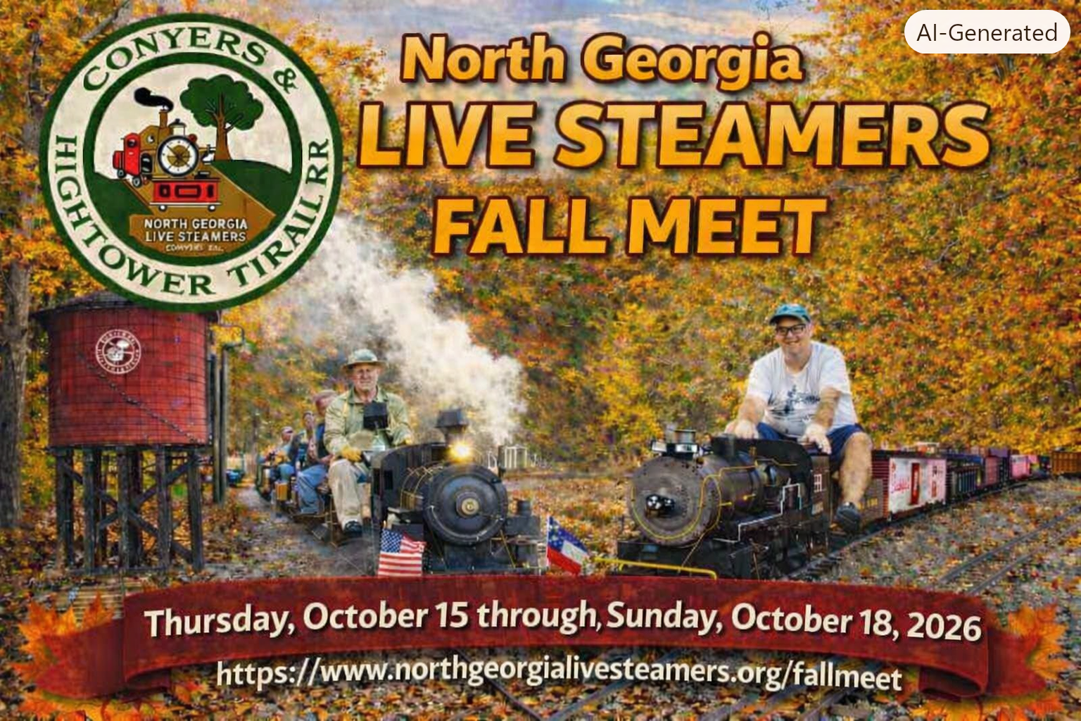 North Georgia Live Steamers Fall Meet October 15 – 18, 2026
