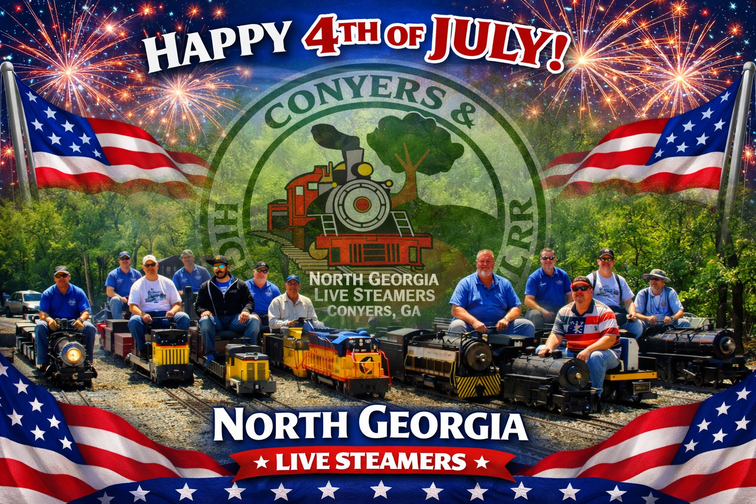 Happy Independence Day from North Georgia Live Steamers! 🚂✨