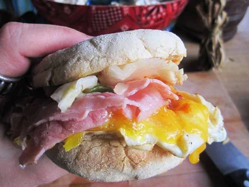 I made this egg sammy a few weeks back with the kimchi above because I was craving the breakfast sandwich with kimchi and sausage on pretzel bread at the Saturday and Sunday brunch at Kenton Club. If you haven't been to this pop-up brunch yet go get it. Nik Woideck is rocking it in the kitchen there -- really good stuff.