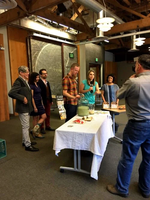 Pre-fest KGW News coverage thanks to Cassidy Quinn. She, Nat and Claudia tried Nat’s chicha on camera AND Nat chewed and spit up some of the corn mash that this traditional Peruvian corn drink is made of. You read that correctly — they essentially drank Nat’s spit! (I did too and it was actually pretty good — light, sweet and slightly roasty smoky) Nat always brings something wildly experimental to the fest every year and we love him so much for it.