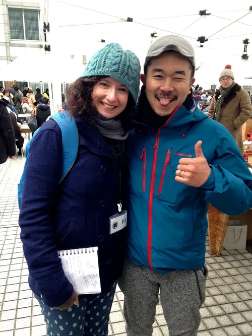 I got to meet my Portland friends’ — Earnest and Yuri Migaki, makers of Jorinji Miso — friend! Kousaku Hotta of Salmon & Trout with his super mackerel sandwich.