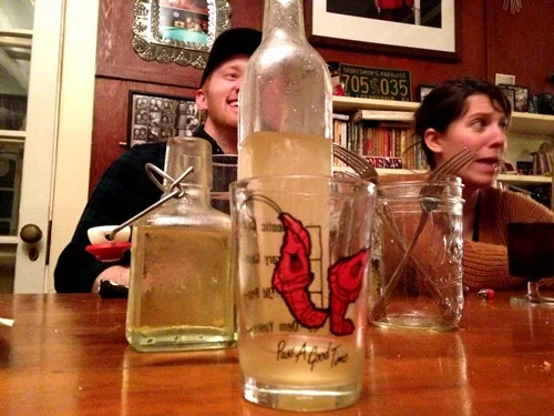 With dessert we did a Toro Limoncello taste-off from a couple batches — mine and Loly and Faulkner’s. Both were awesome.