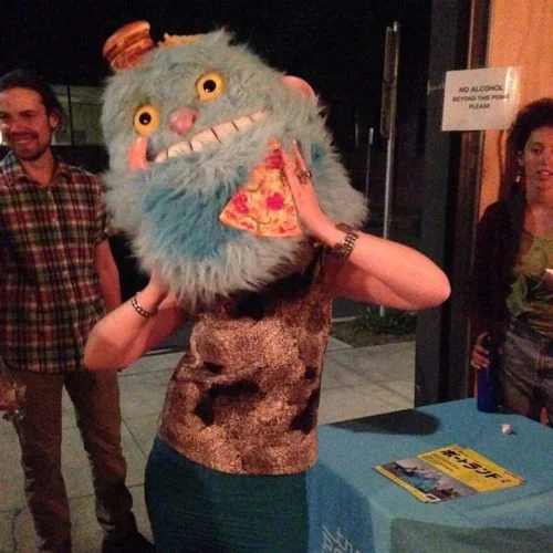 I got my chance with the Travel Portland Japan mascot Dudehead.