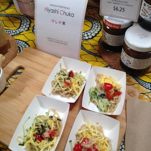 Jorinji’s classic and delicious hiyashi chuka made with their miso, Lola’s Umi Organic ramen noodles and summer veggies.