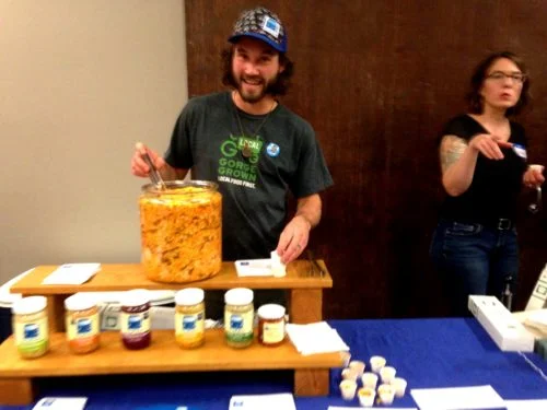 Another festival friend year after year -- Colin Franger of Blue Bus Cultured Foods with all of his tasty treats.