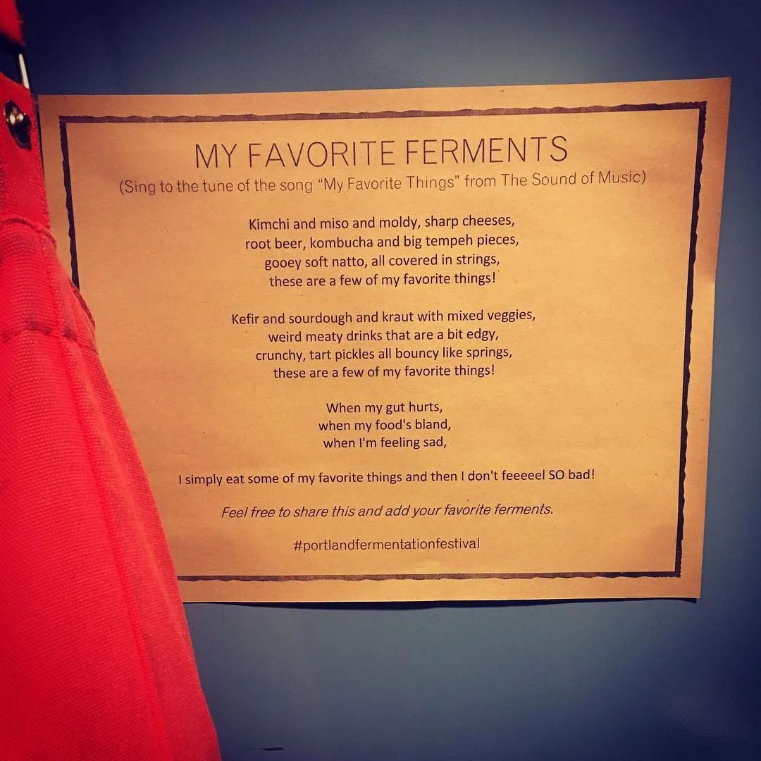 Festival co-organizer Claudia Lucero of Urban Cheesecraft dreamed up this super fun festival version of My Favorite Things and put it up on stall doors in the Ecotrust men’s and women’s bathrooms! So funny and sweet. Photo by Theresa Minor.