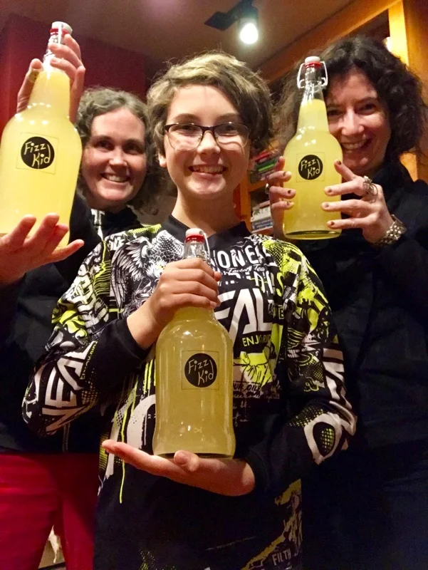 Kylie, Michelle and me in my kitchen after making Kylie’s Fizz Kid soda pre-festival ;)