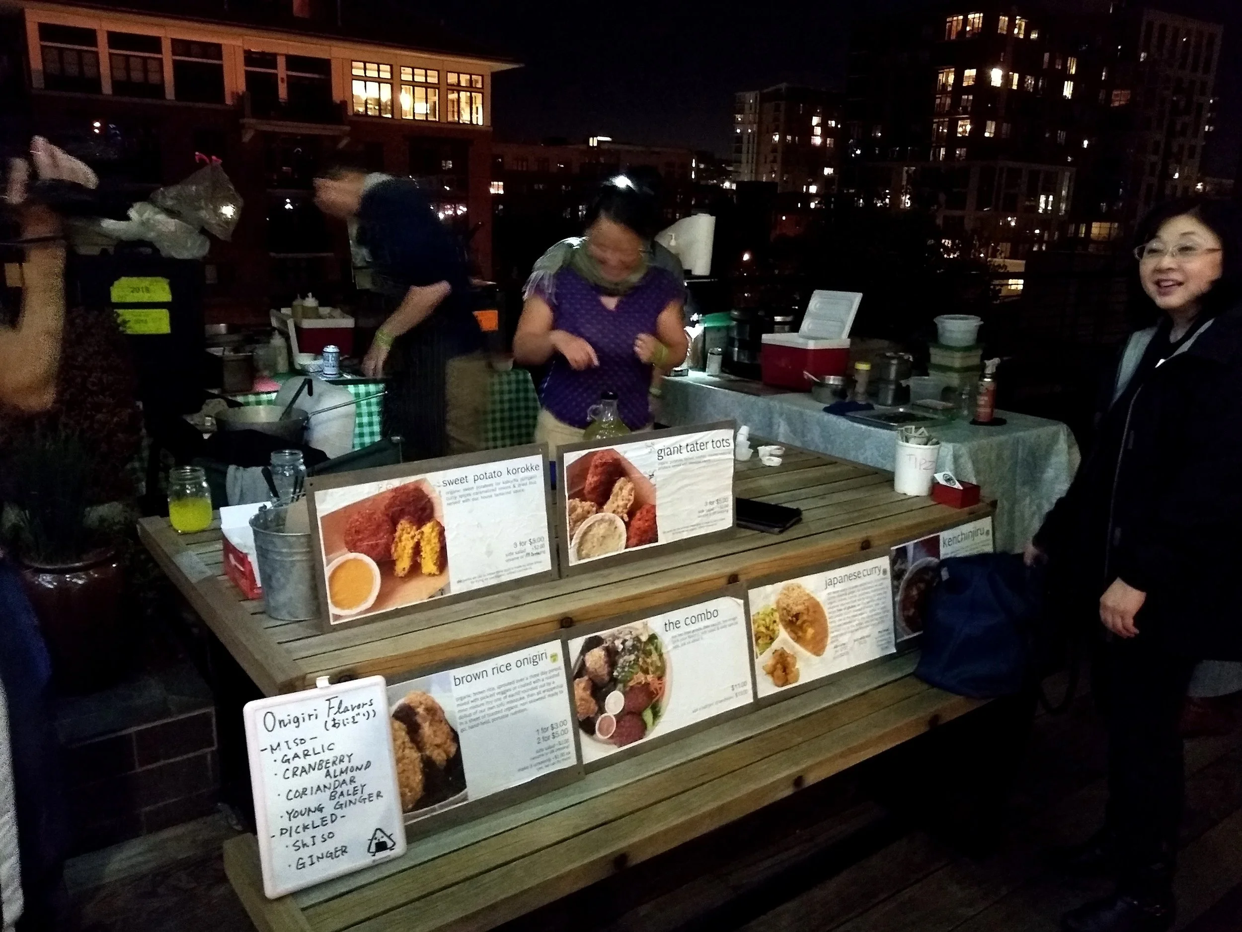 It was hard to get a good photo up there because it was so dark but I did manage this one of Obon’s Fumiko and Jason hard at blurrrrrry work ;).