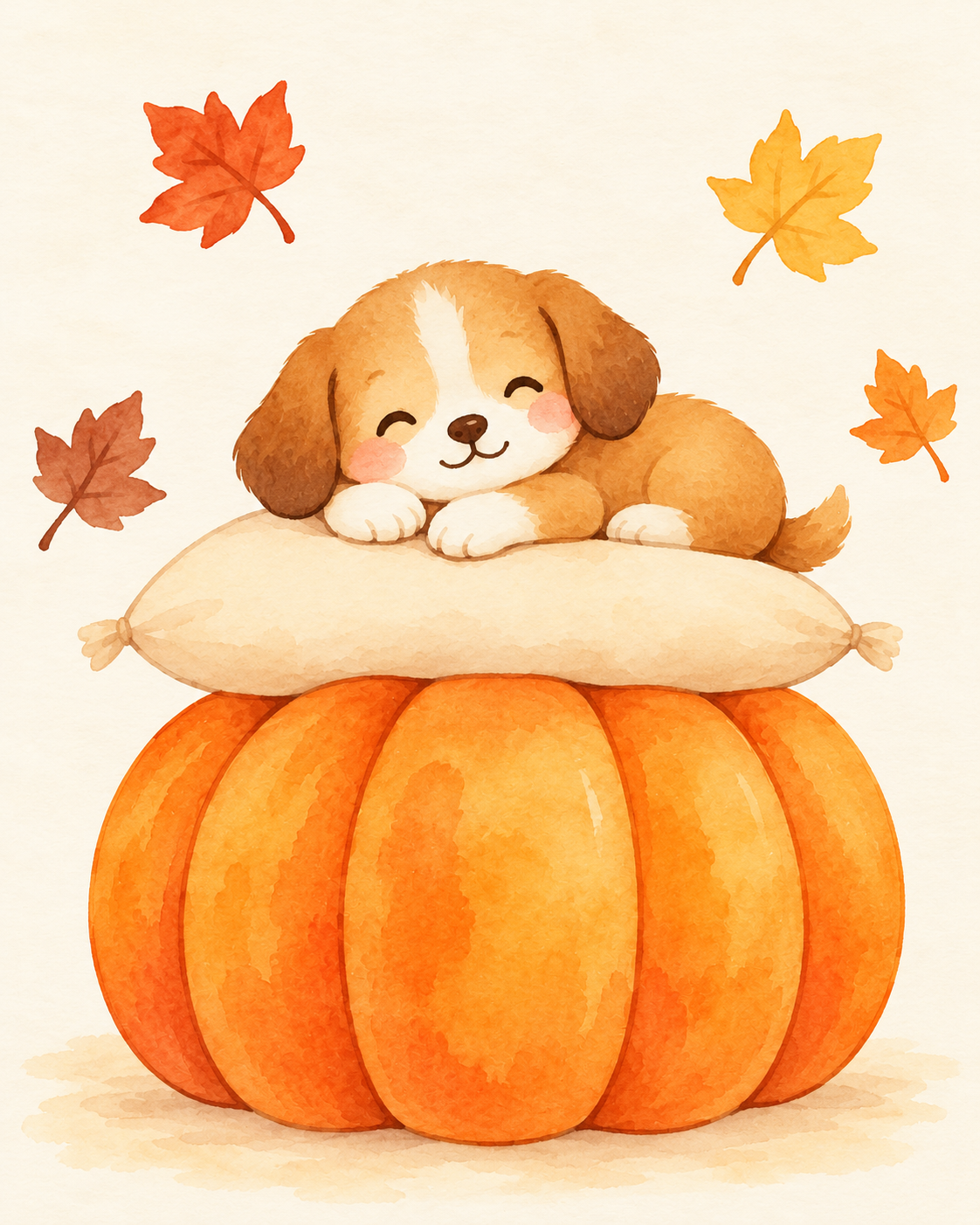 Sleepy Puppy on a Pumpkin.png